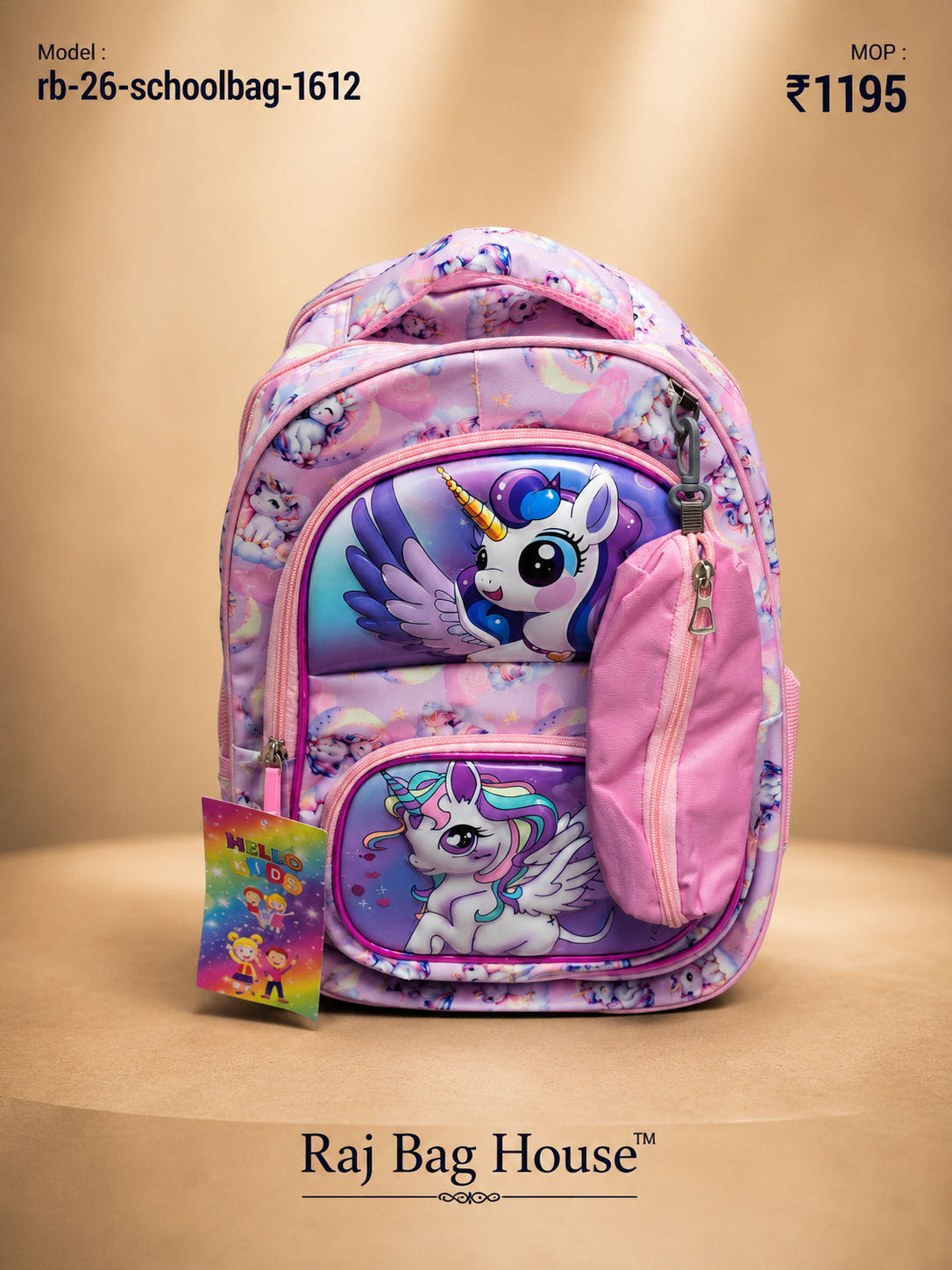 Imported Schoolbag 1612 Unicorn Medium School Backpack – Pink