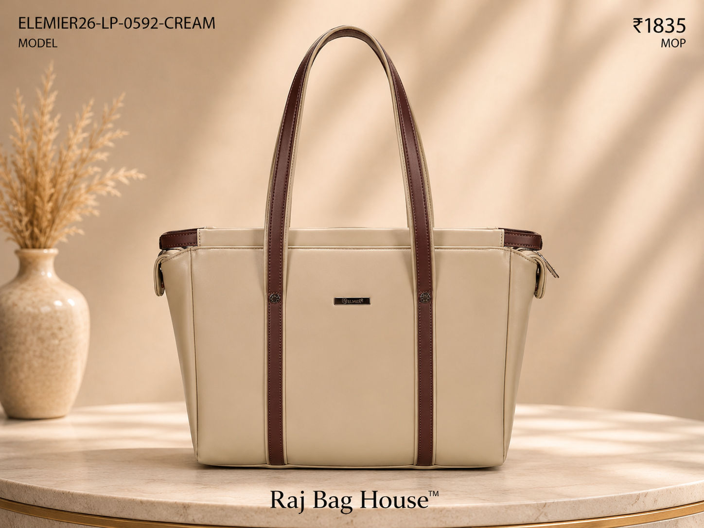 Elemier 0592 Tote Bag – Cream