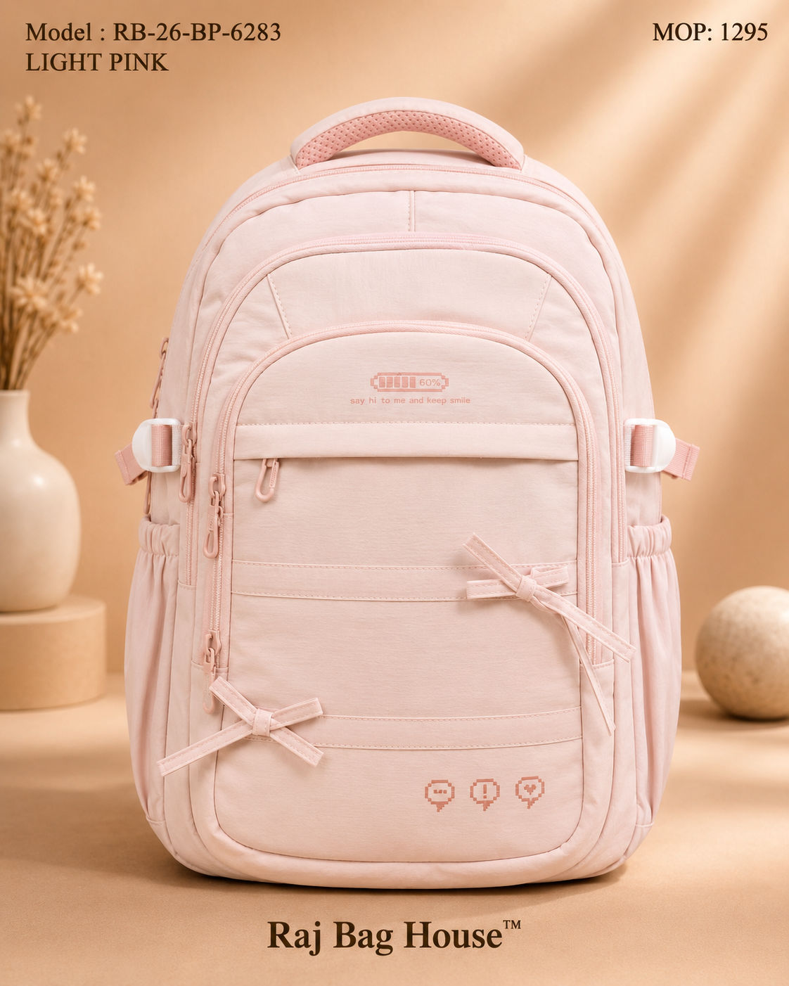 Imported 6283 Backpack – Light Pink