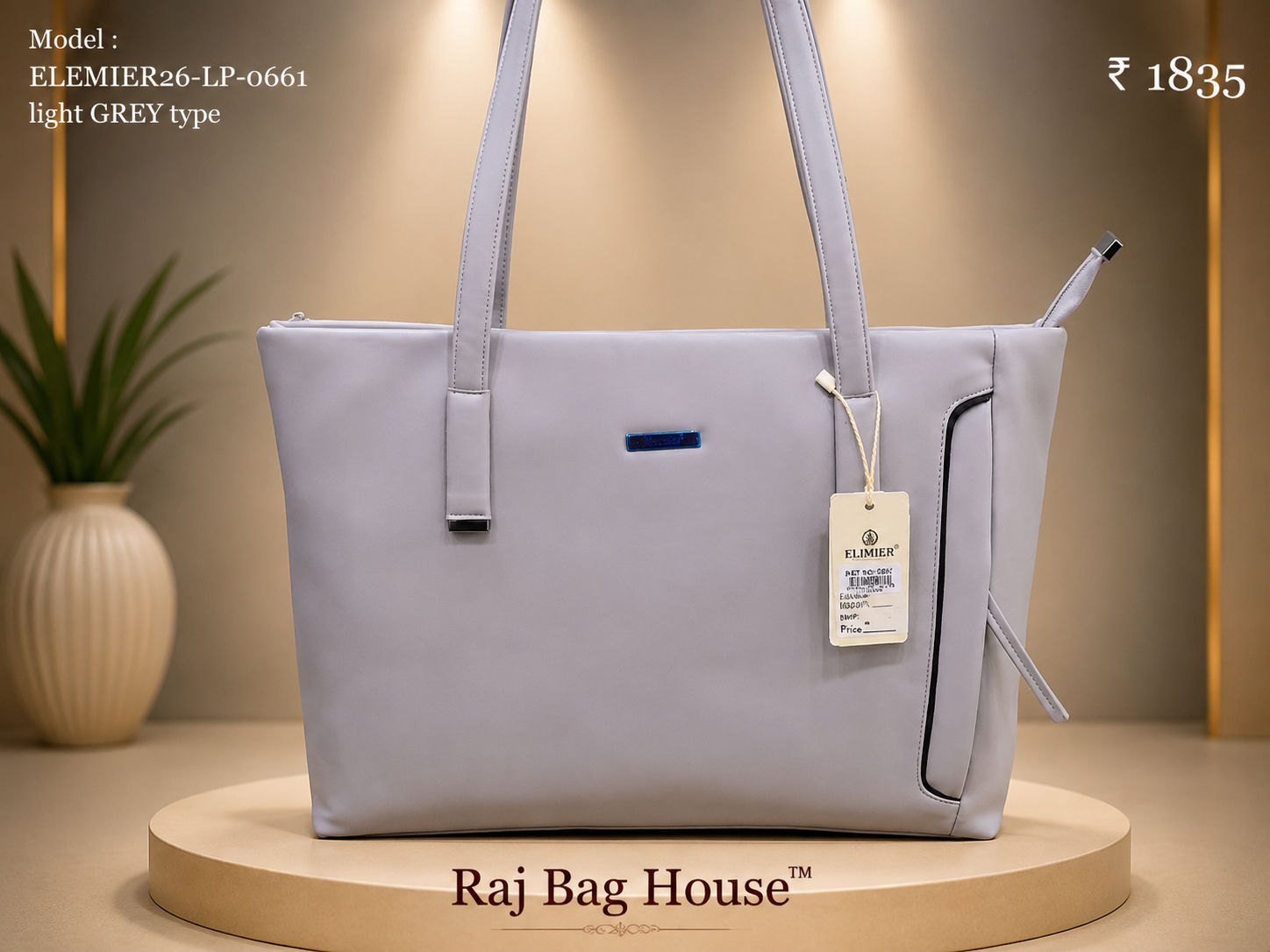 Elemier 0661 Light Tote Bag – Light Grey