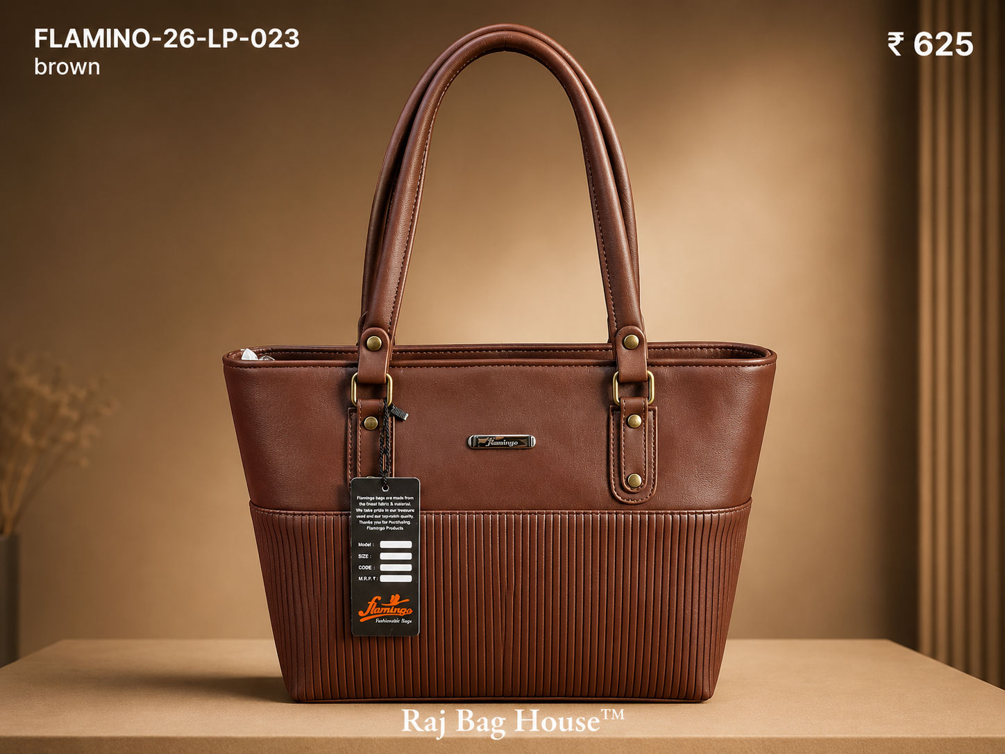 Flamingo Tote Bag FLAMINO-26-LP-023 - Brown