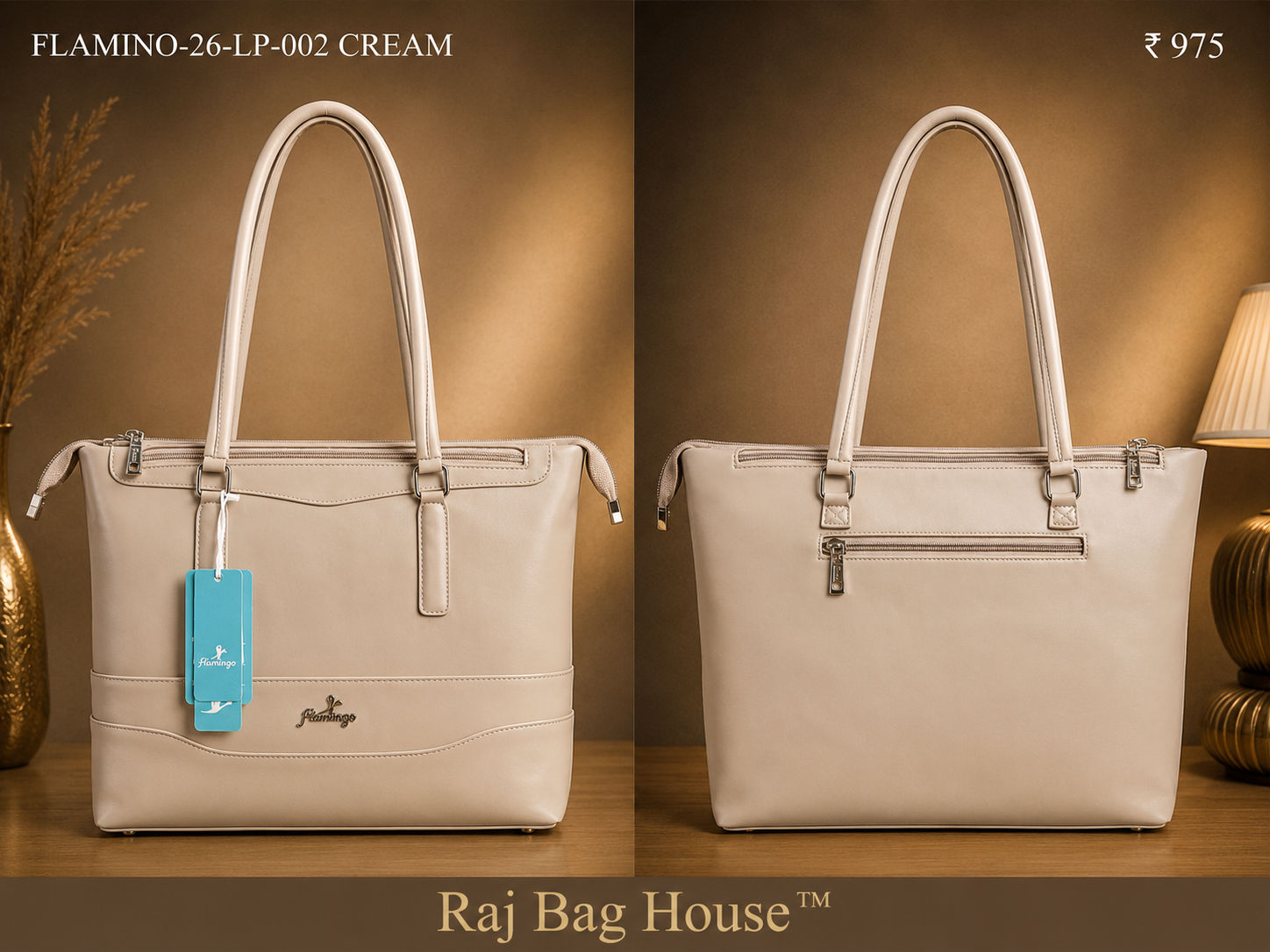 Women's Shoulder Tote Bag 26-LP-002 - Cream