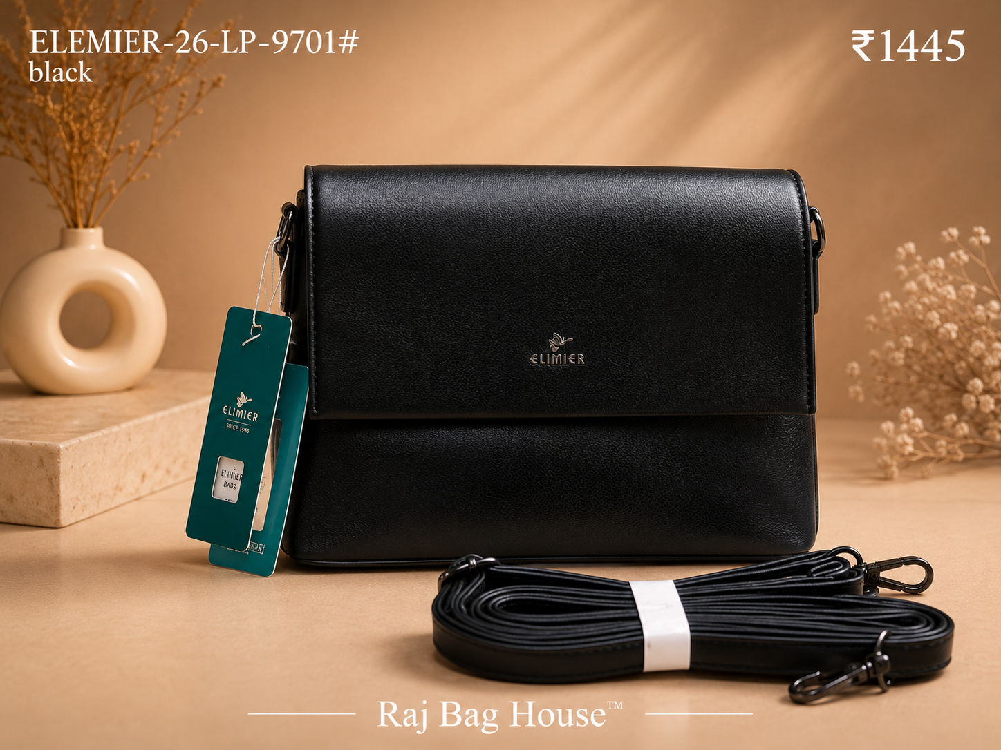 Elemier 9701# Sling Bag โ Black