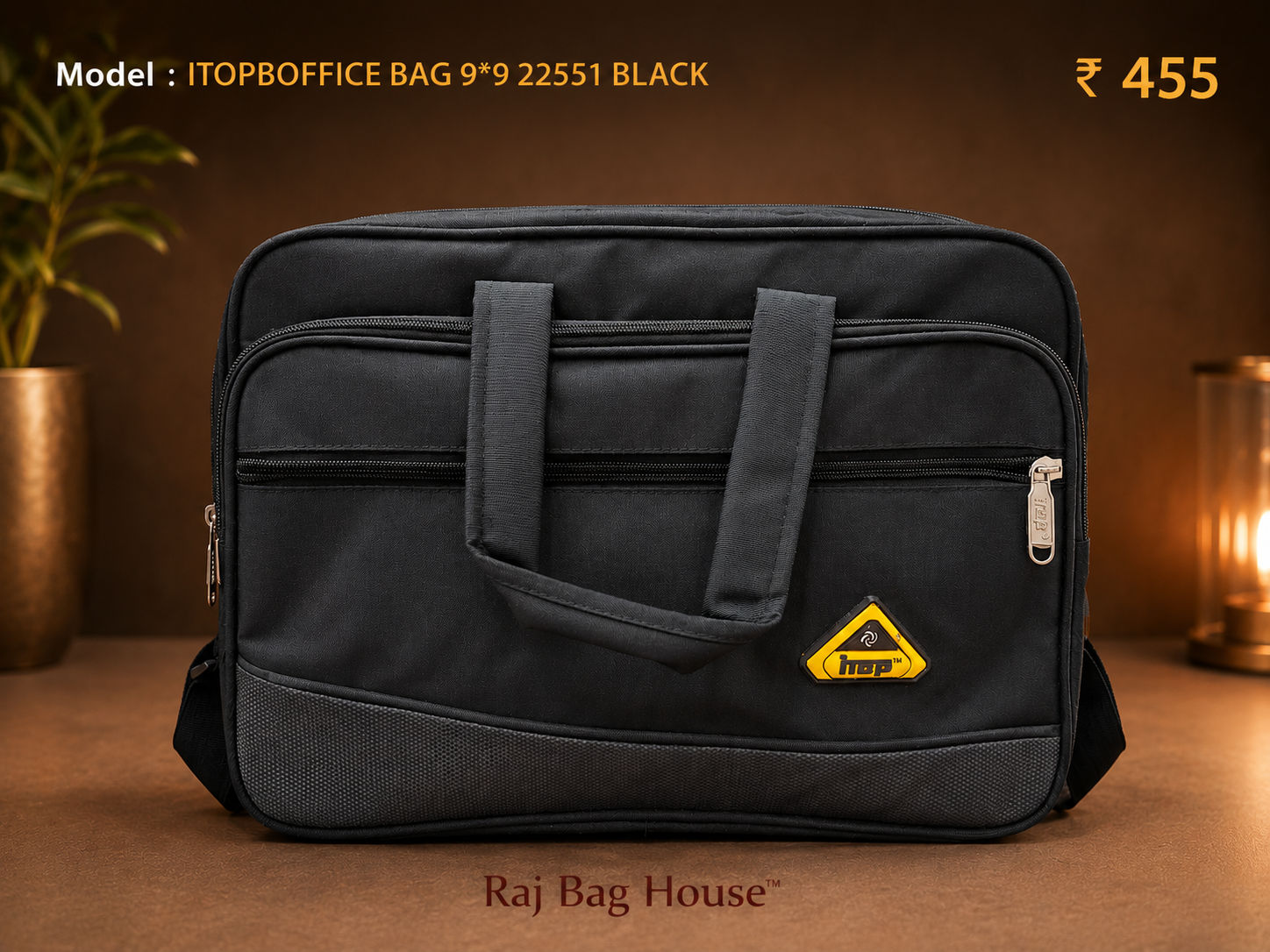 I Top Itop 9*9 22551 Medium Office Bag – Black