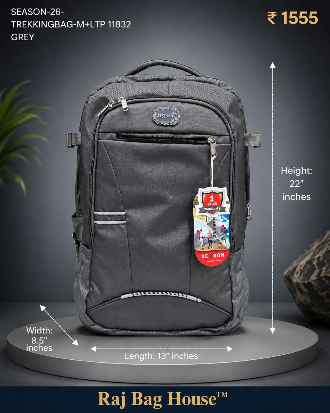 Season Trekking Backpack M+LTP-1832 - Grey