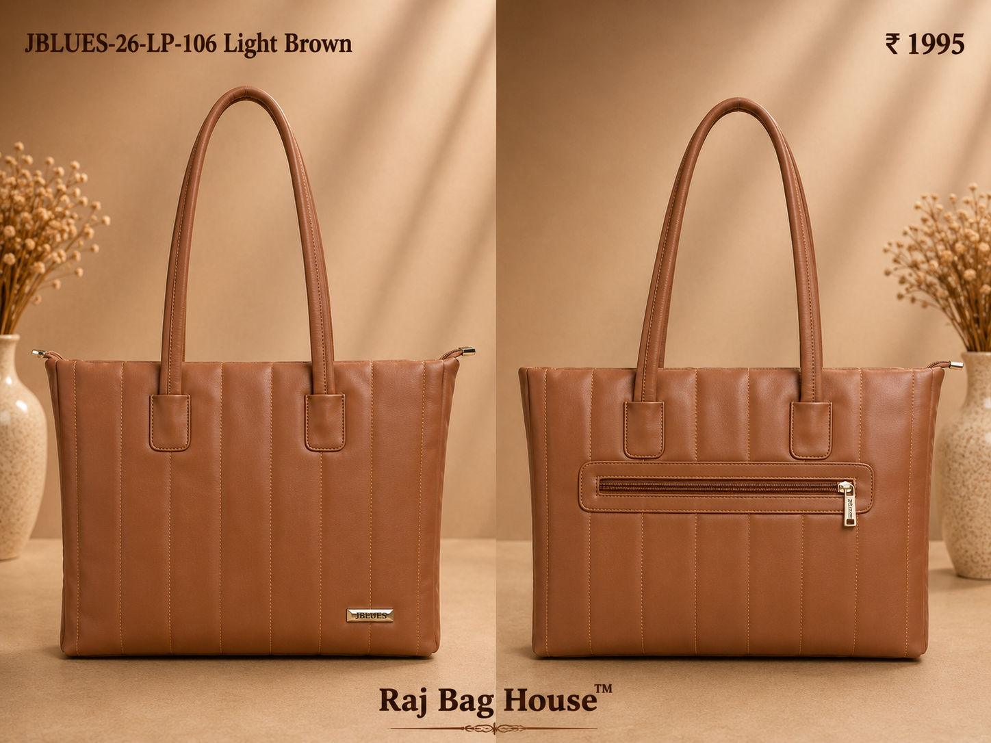 J Blues Tote Bag 106 - Tan Brown