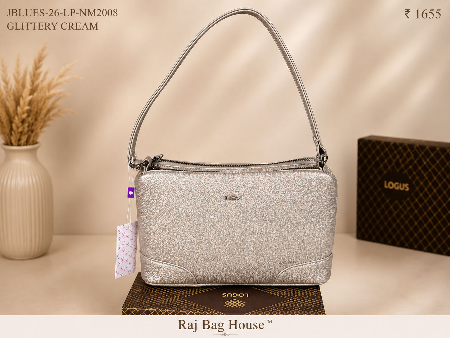 Nemi J-Blues Nm2008 Glittery Handbag – Glittery Cream