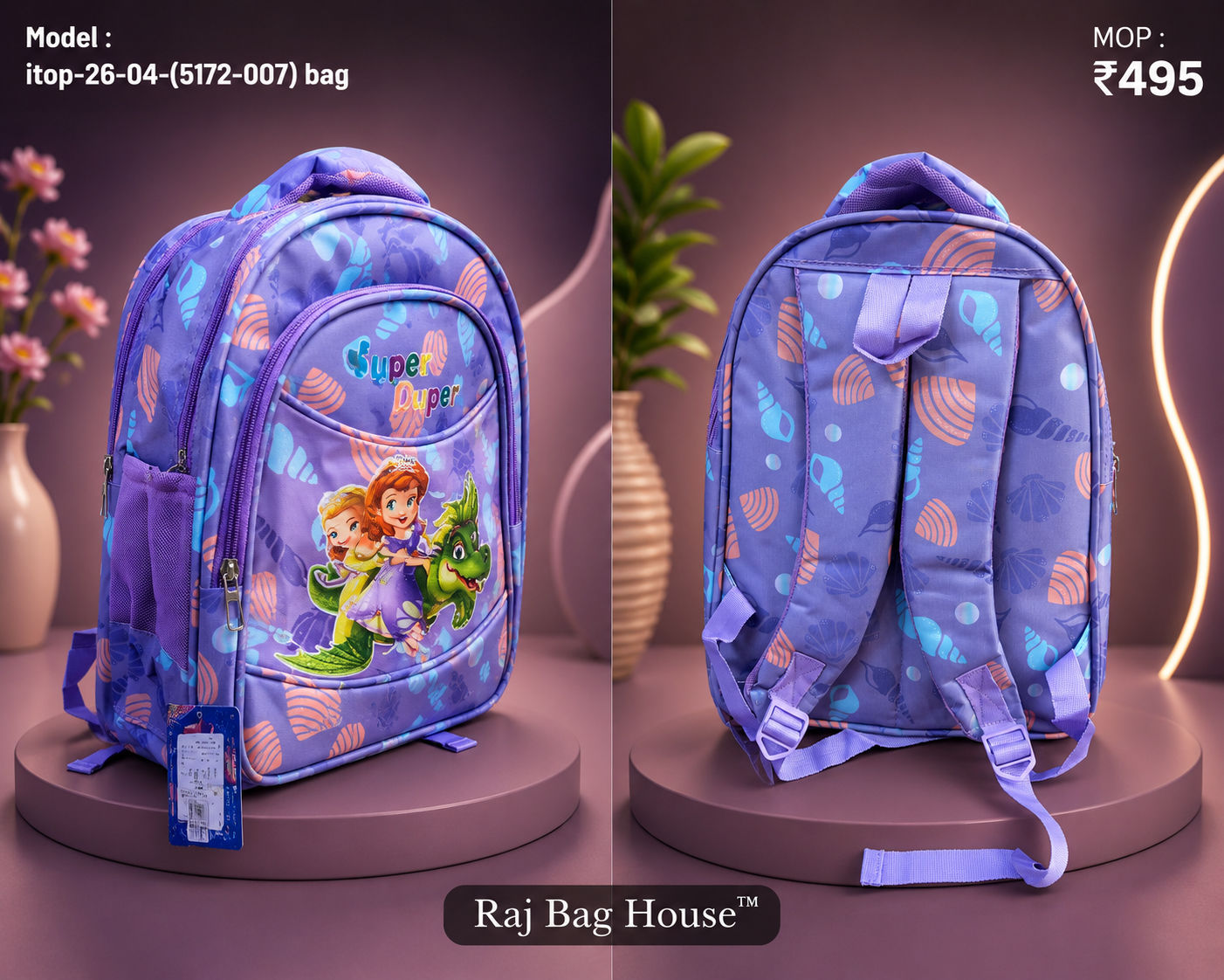 Itop 04(5172 007) Medium School Backpack – Purple 2