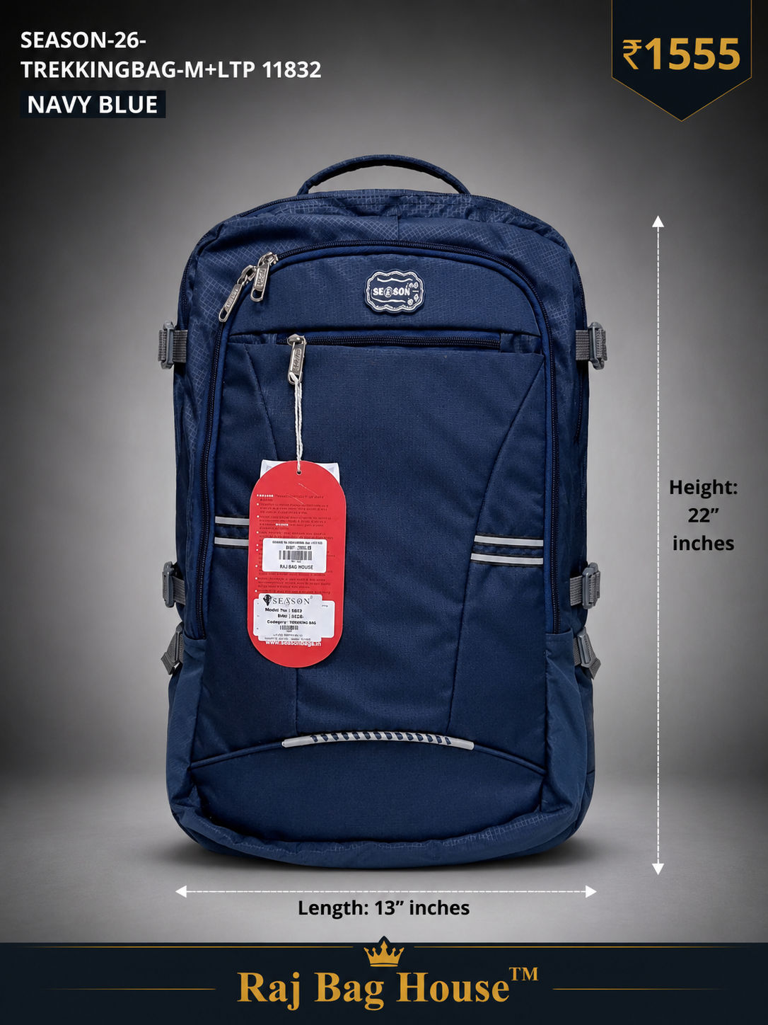 Season Trekking Backpack M+LTP-1832 - Navy Blue