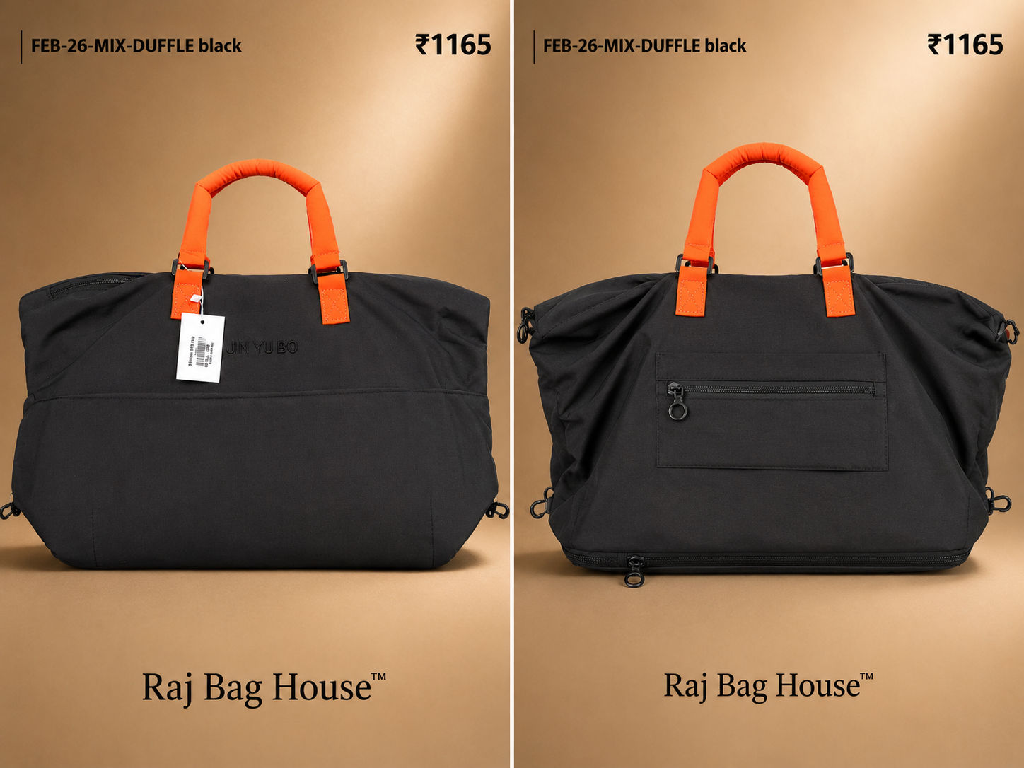 Feelings Bag Feb Mix Duffle Large Travel Bag – Black
