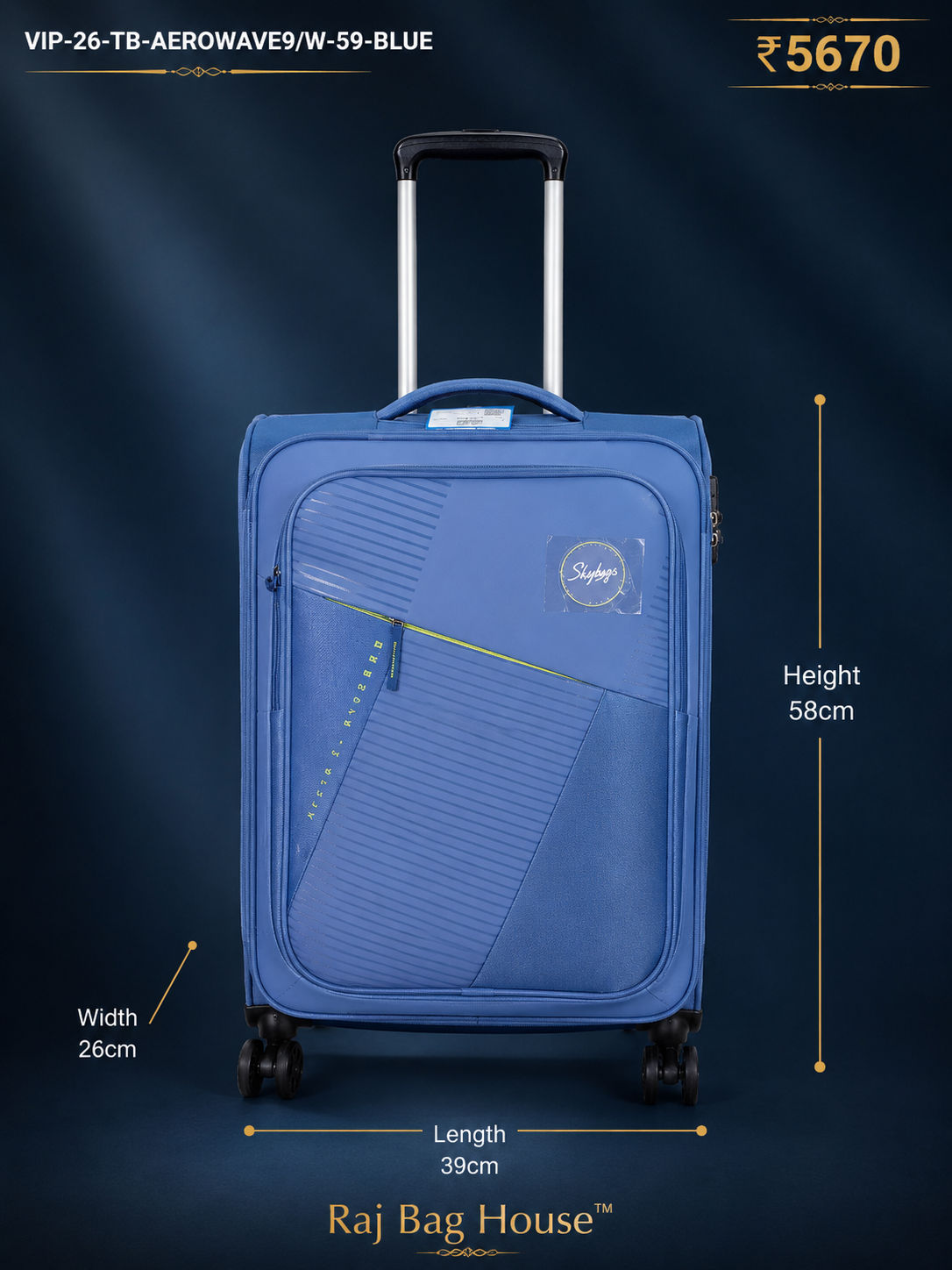 Skybags VIP Vegabond 59 Cabin Trolley Bag – Blue