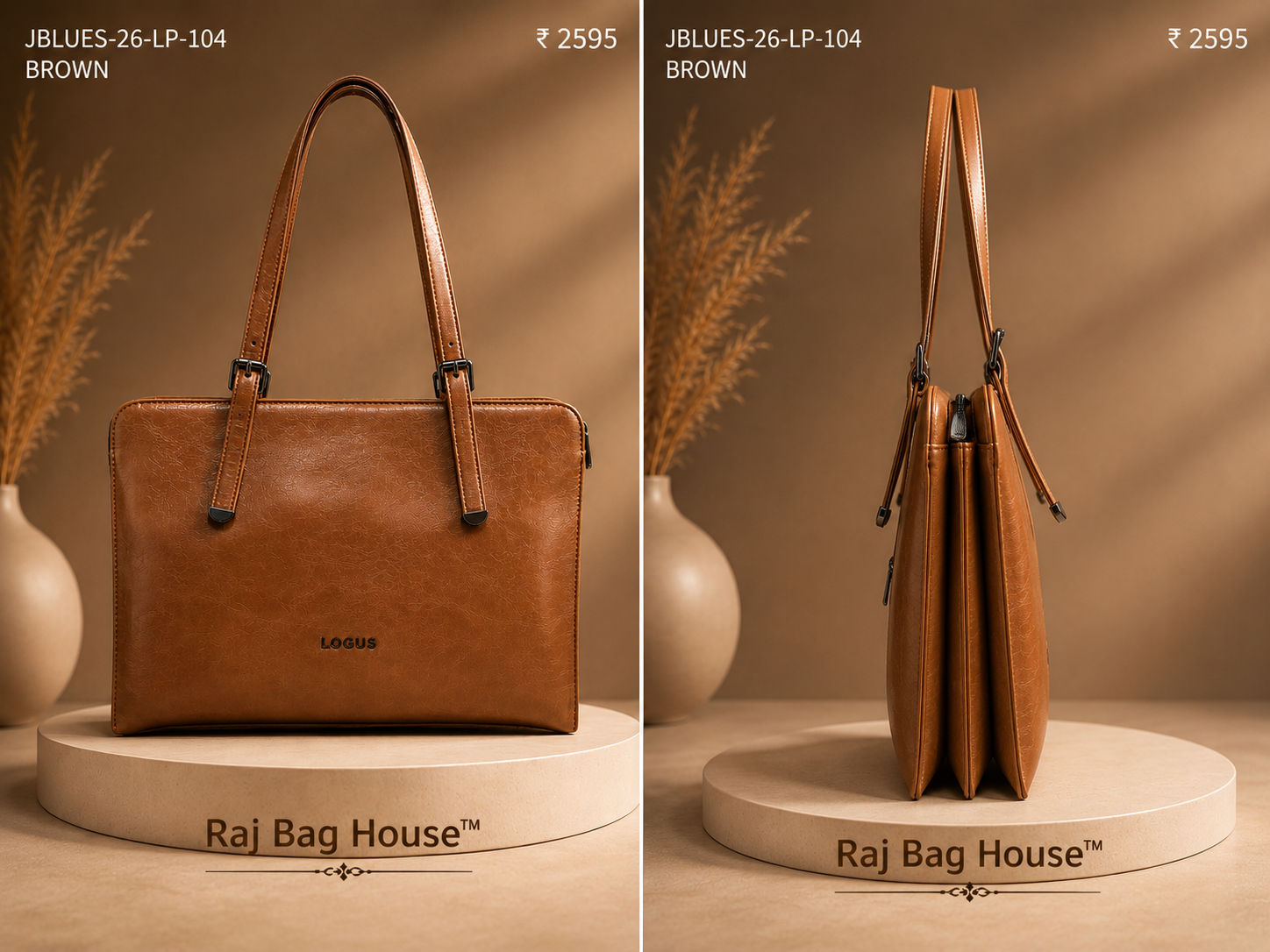 Logus J-Blues 104 Small Tote Bag – Tan Brown 2