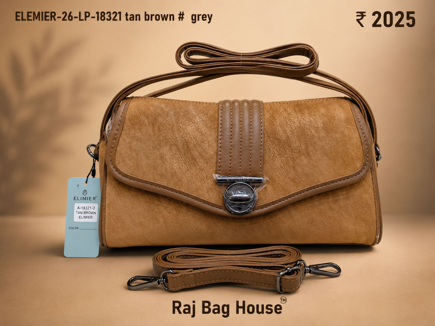 Elemier 18321 Handbag – Tan Brown