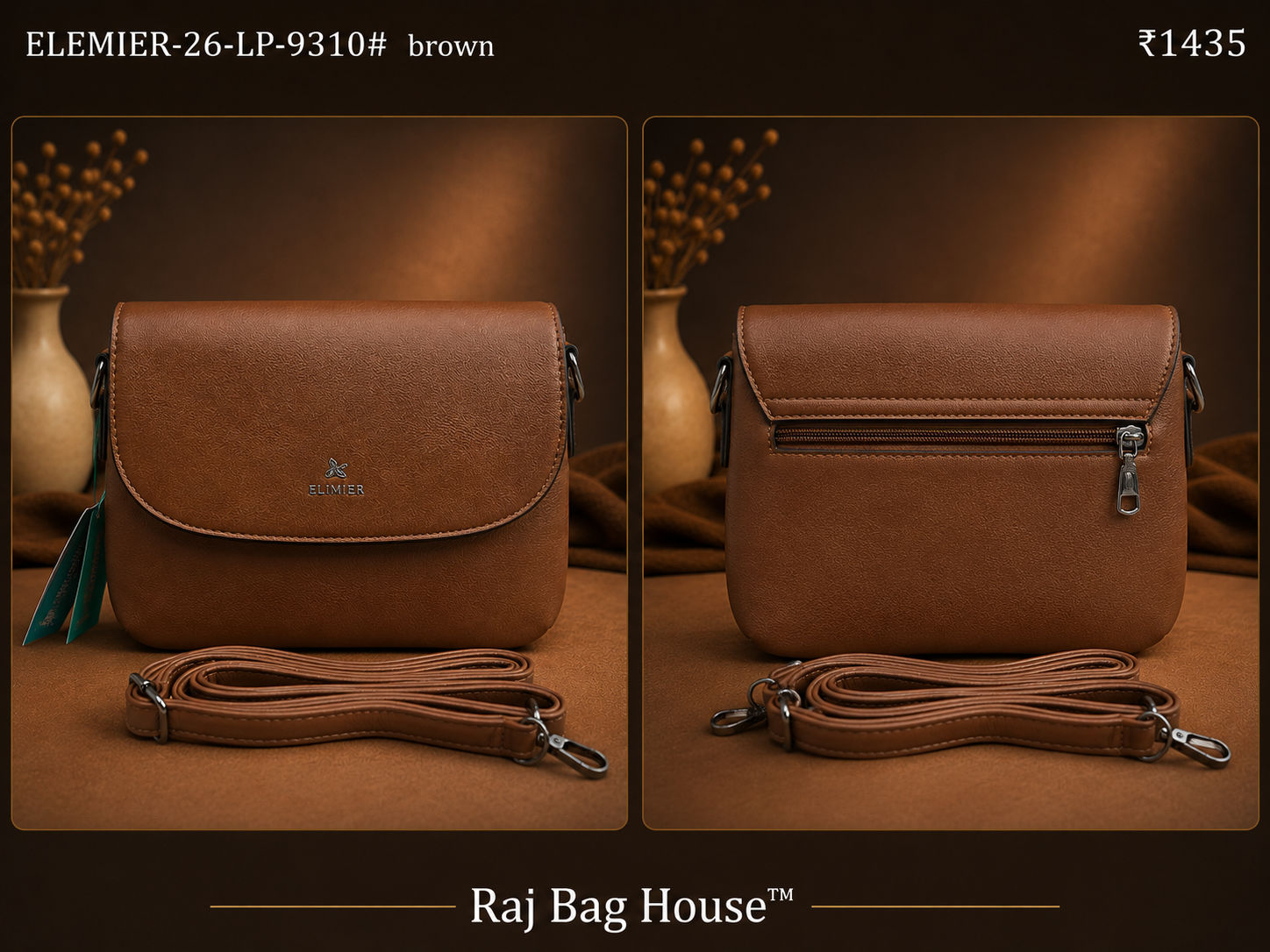 Elemier 9310# Small Handbag – Brown 2