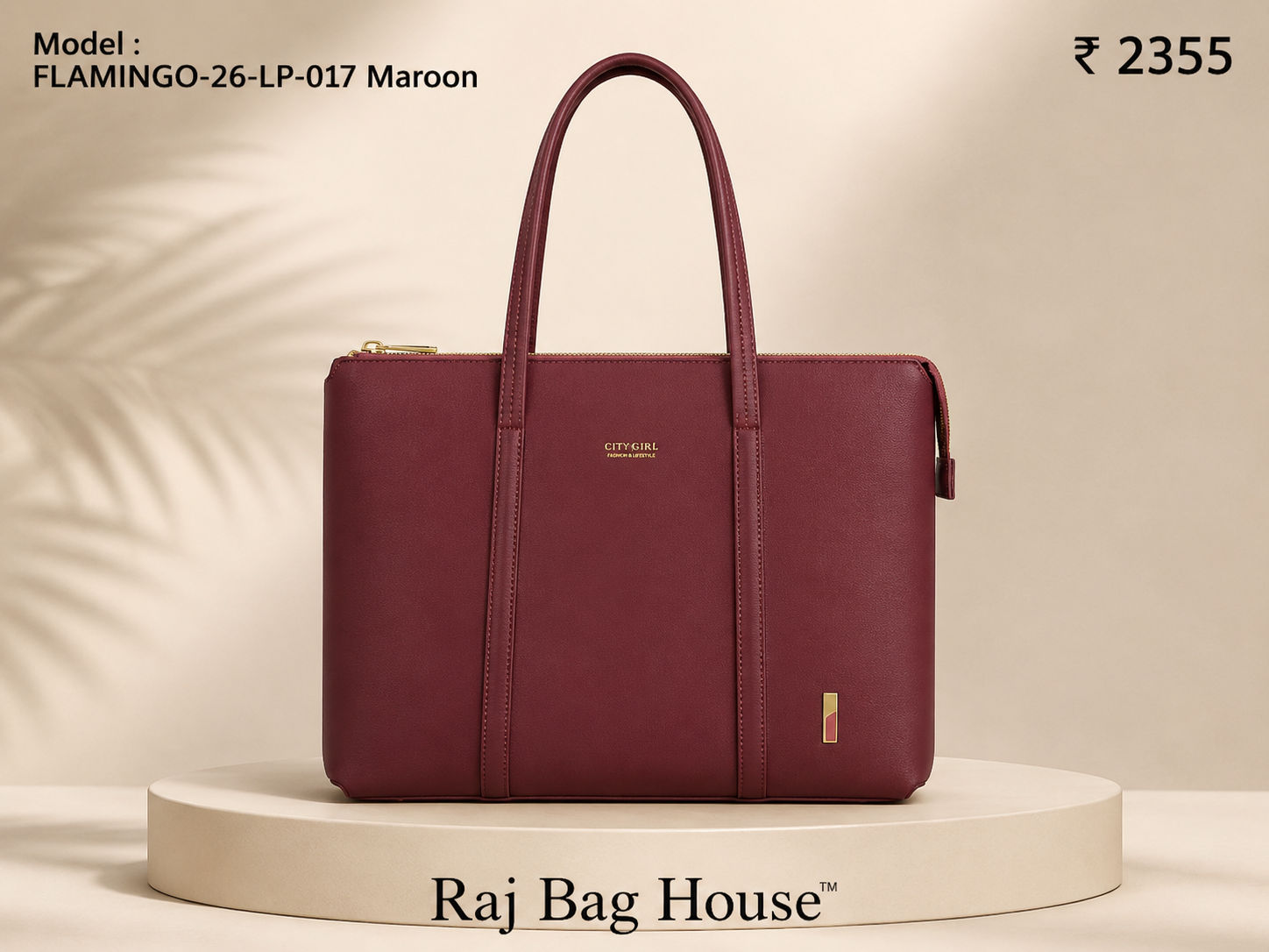 City Girl Flamingo 017 Tote Bag โ Maroon