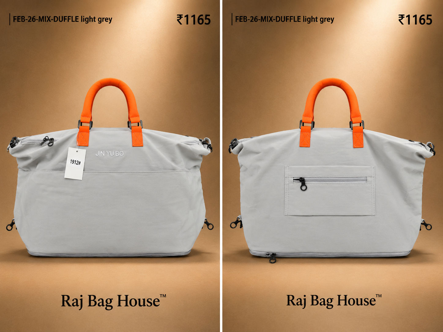 Feelings Bag Feb Mix Duffle Large Tote Bag – Grey