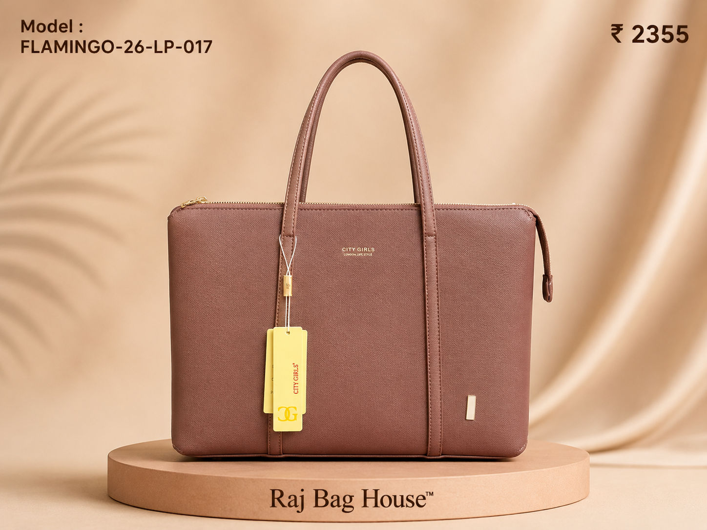 City Girl Flamingo 017 Tote Bag – Brown