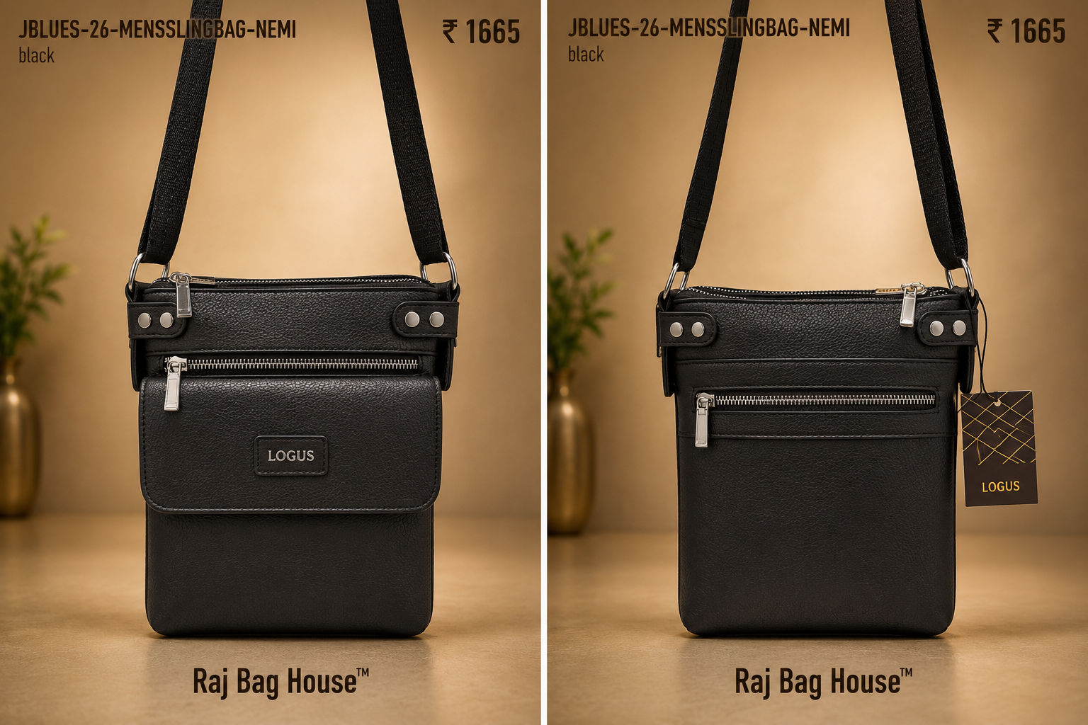 Logus J-Blues Mensslingbag Nemi Or Front Flap Sling Bag – Dark Brown / Black 2