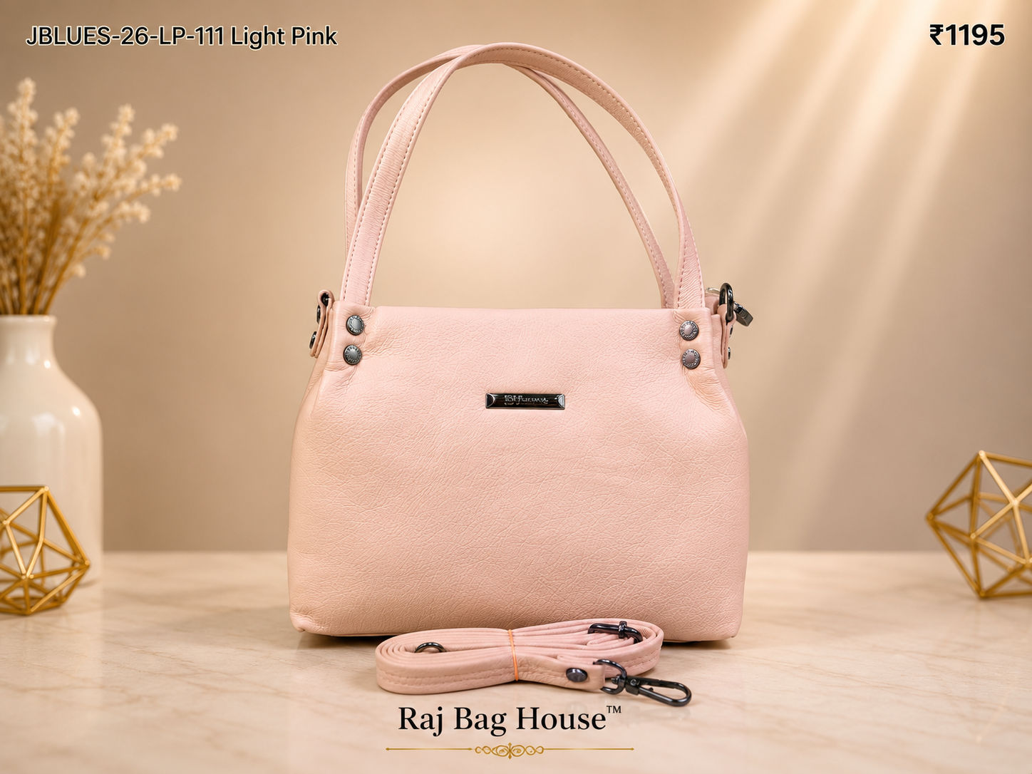 J Blues Handbag Cum Sling 111 - Light Pink