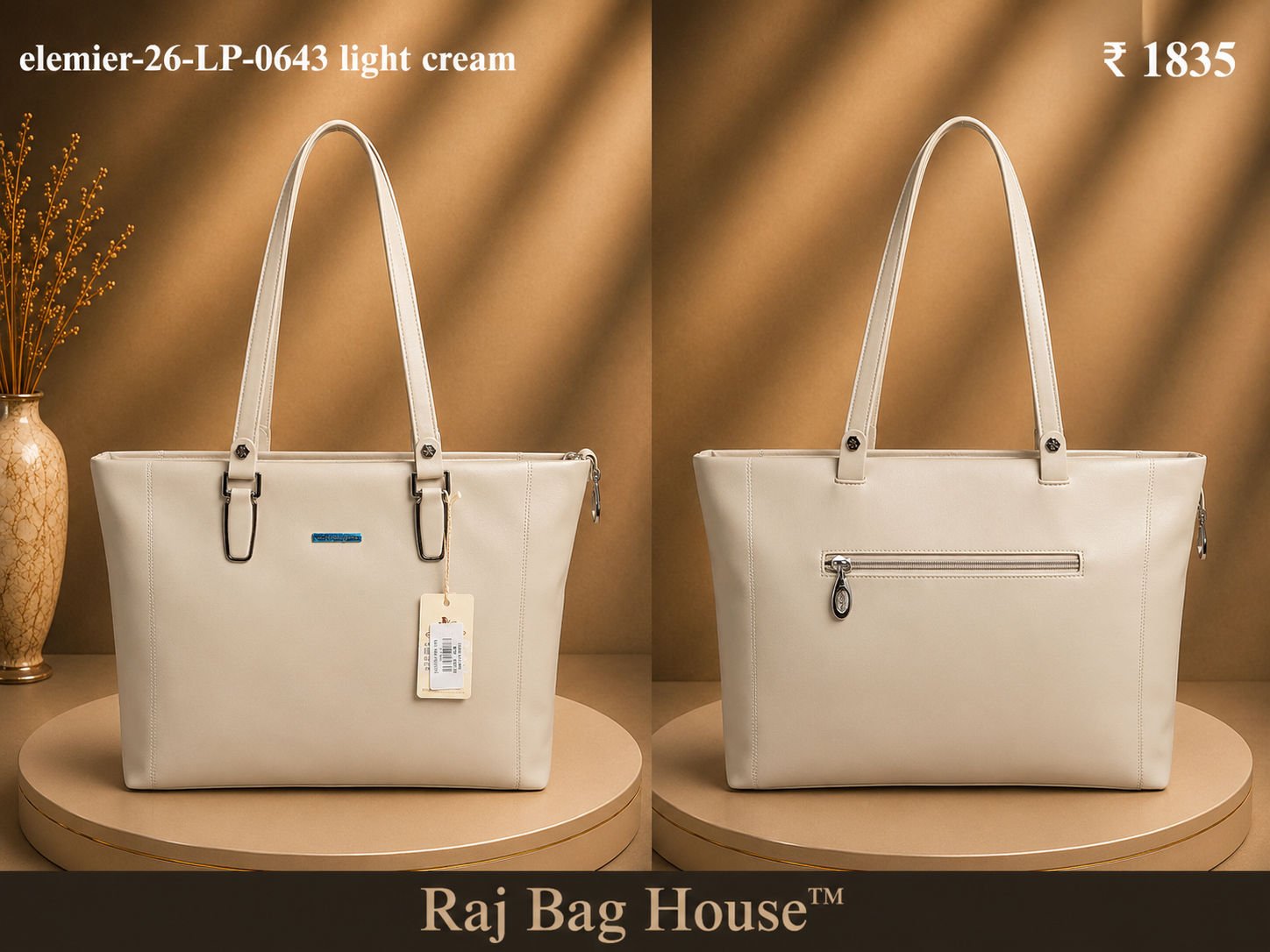 Elemier 0643 Lightcream Tote Bag – Light Cream