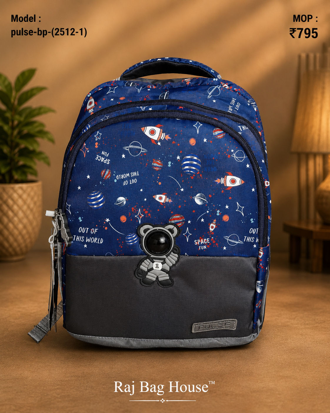 Imported Pulse (2511 1) Medium School Backpack – Navy Blue / Grey