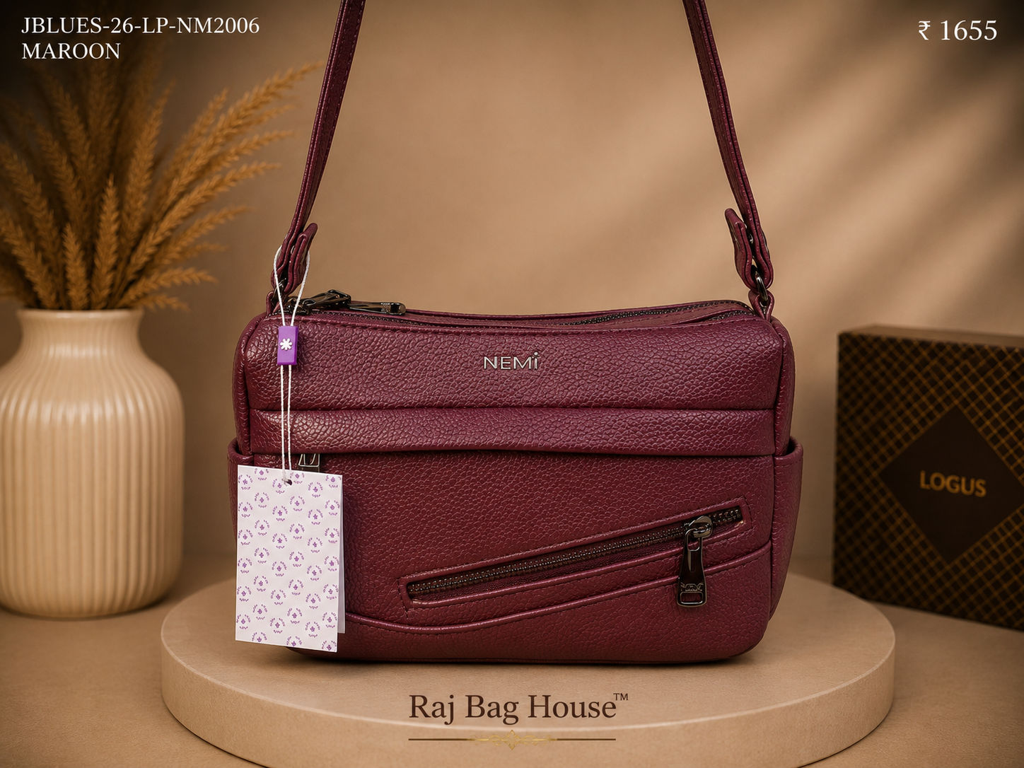 Nemi Jblue Nm2006 Small Sling Bag – Maroon