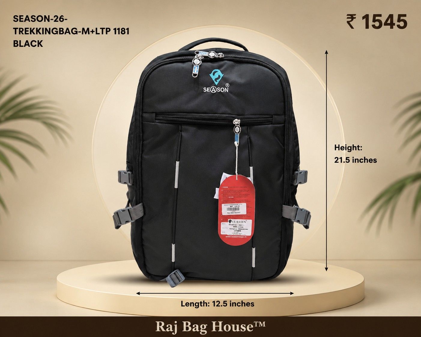 Season Trekking Backpack M+LTP-1811 - Black