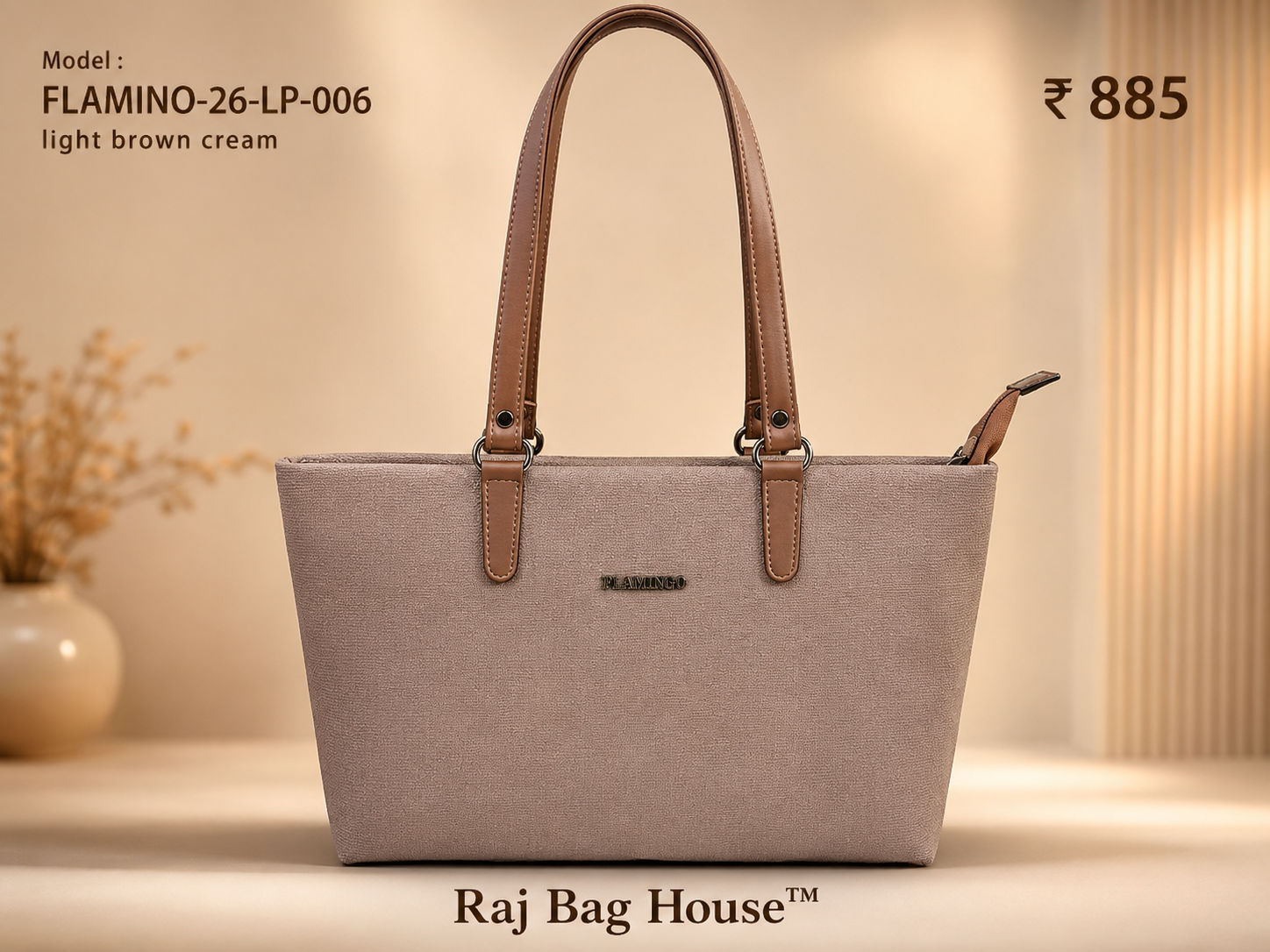 Flamingo Flamino 006 Light Brownish Tote Bag – Light Brownish