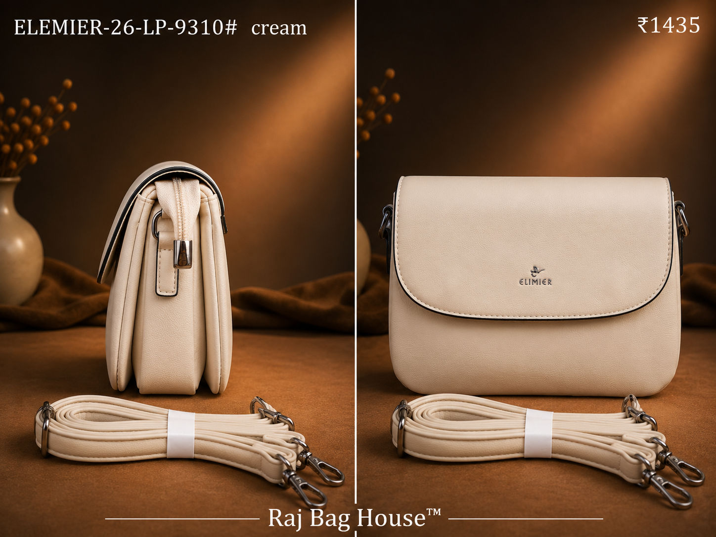 Elemier 9310# Small Handbag – Cream