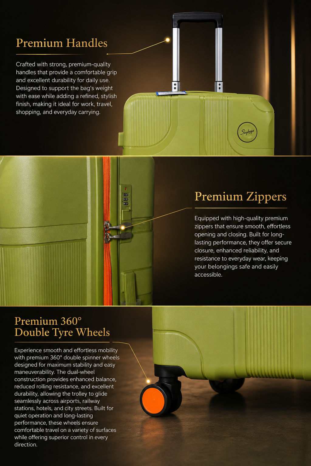 Skybags VIP Cubism 55 Cabin Trolley Bag – Green 2