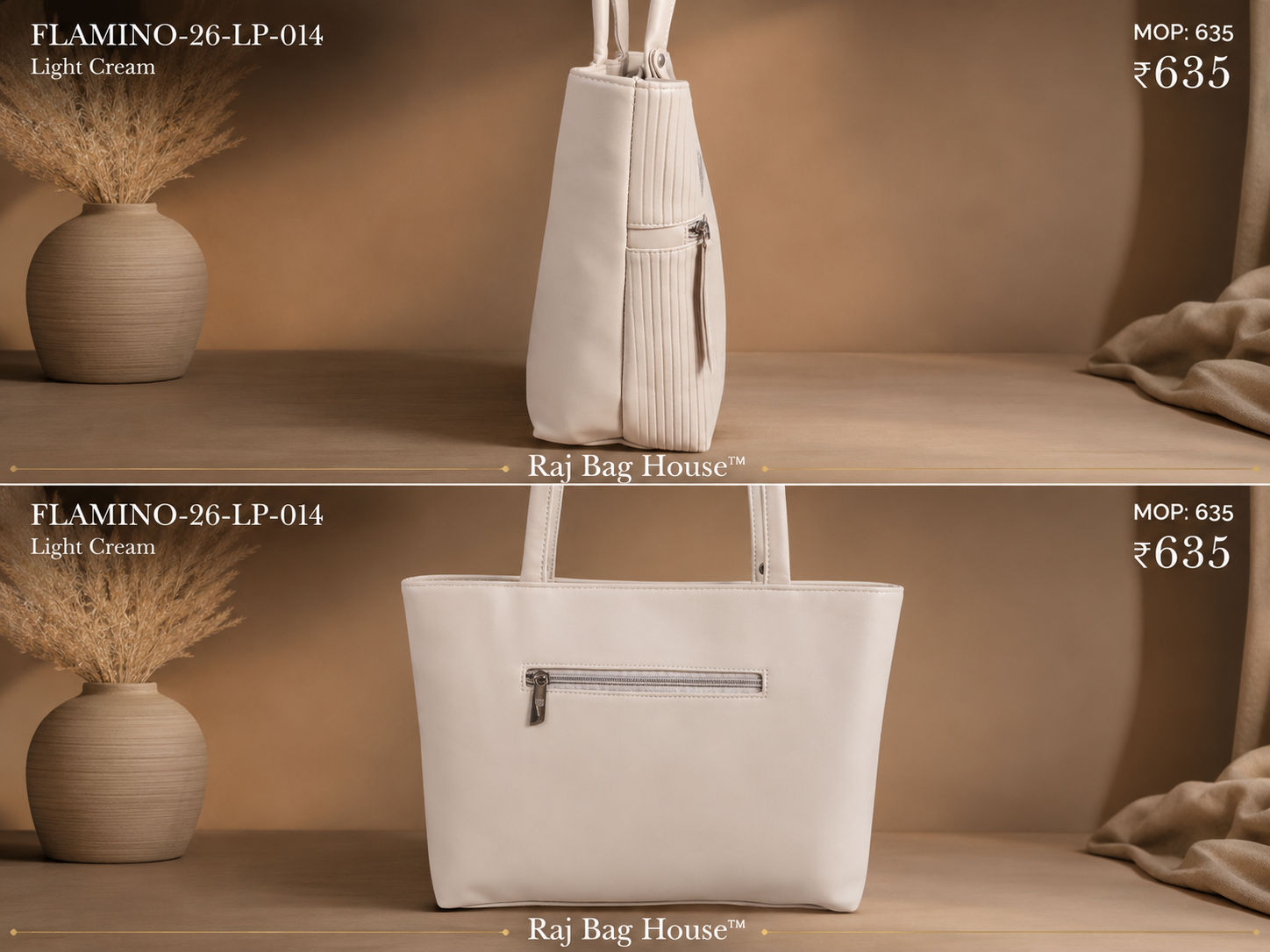 Flamingo 014 Light Tote Bag – Light Cream 2