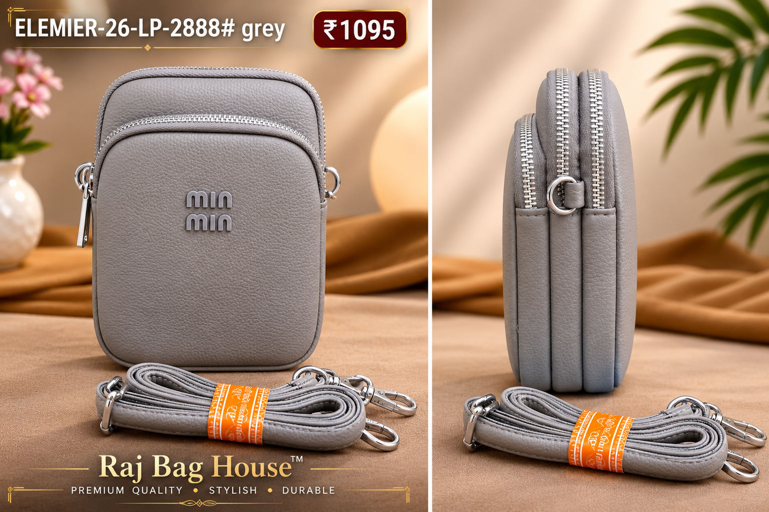 Imported Elemier 2888 Small Handbag – Grey 2