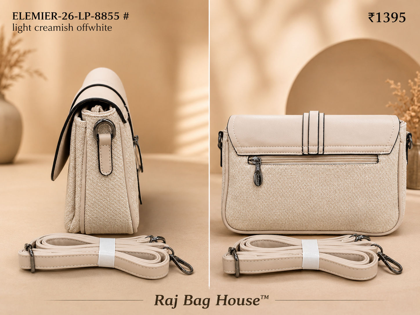 Elemier 8855 Light Creamish Offwhite Sling Bag – Light Creamish Offwhite 2