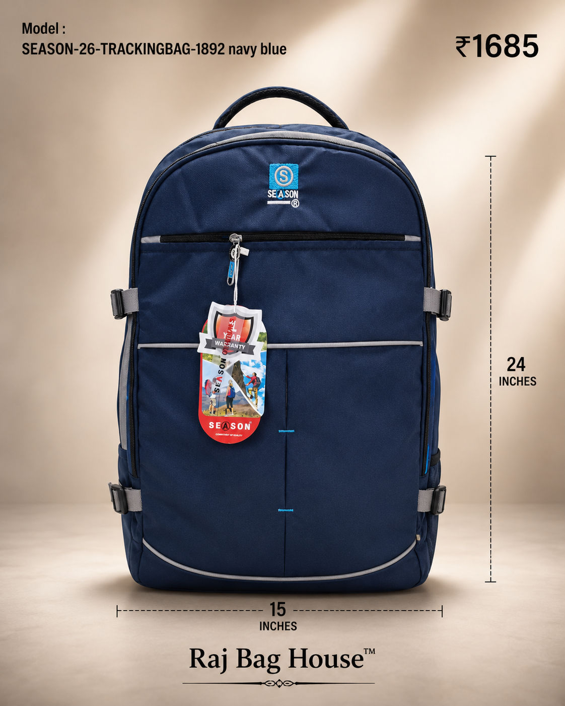 Season Trekking Backpack 1892 - Navy Blue