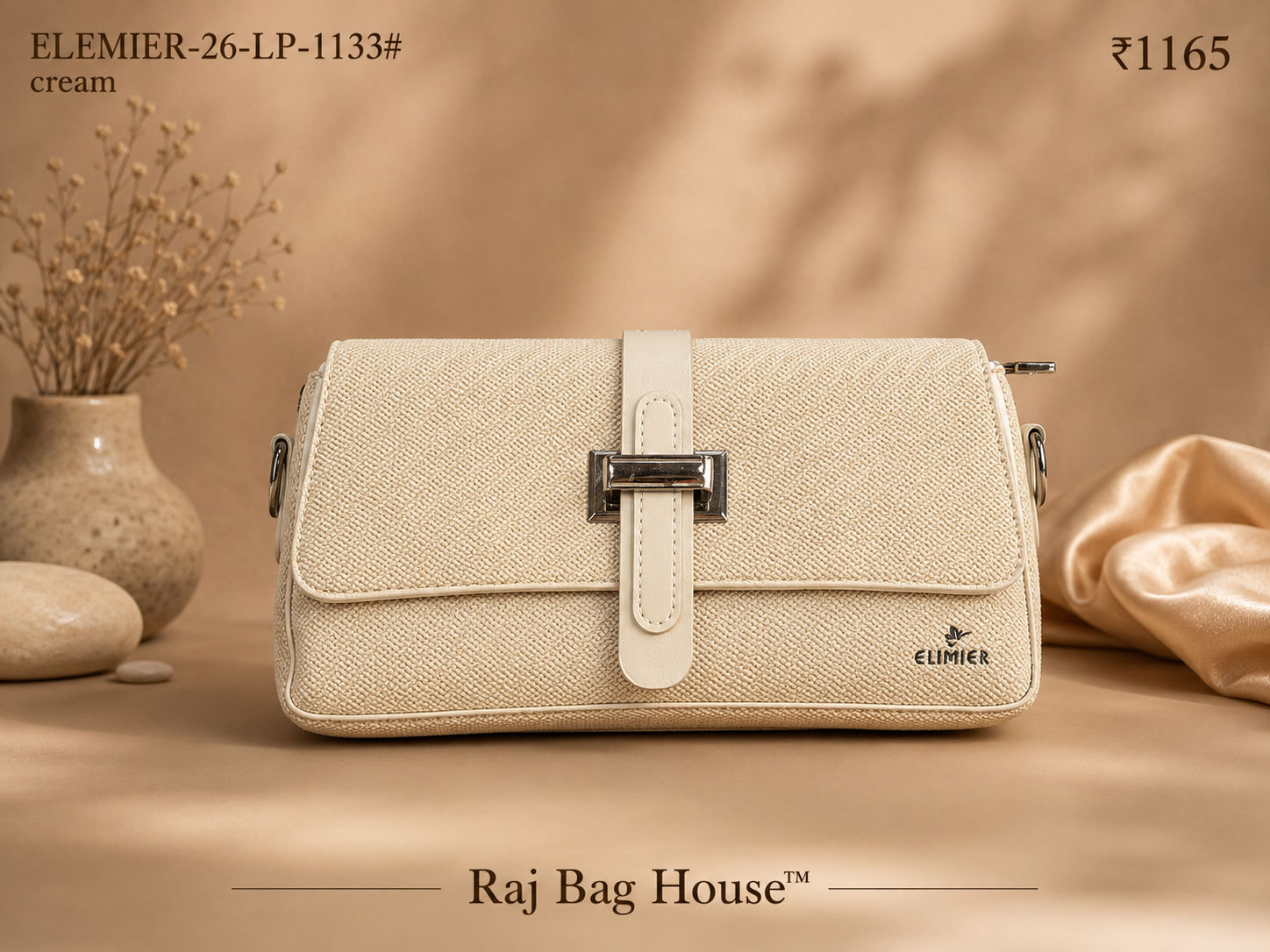 Elemier 1133# Handbag – Cream