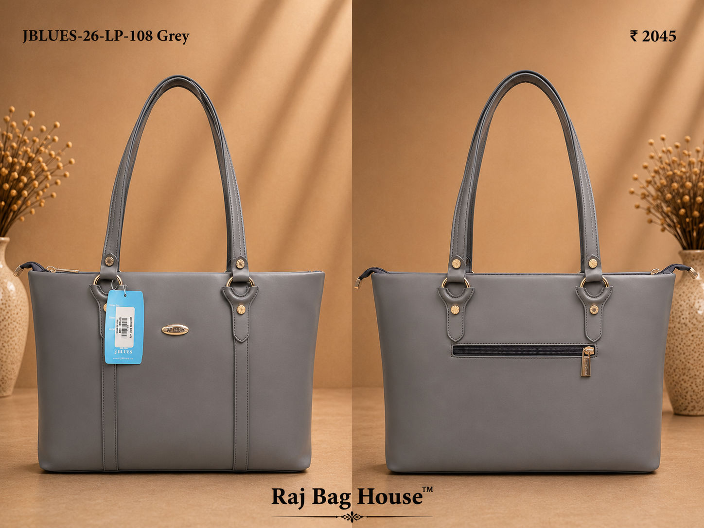 J Blues Tote Bag 26-LP-108 - Grey
