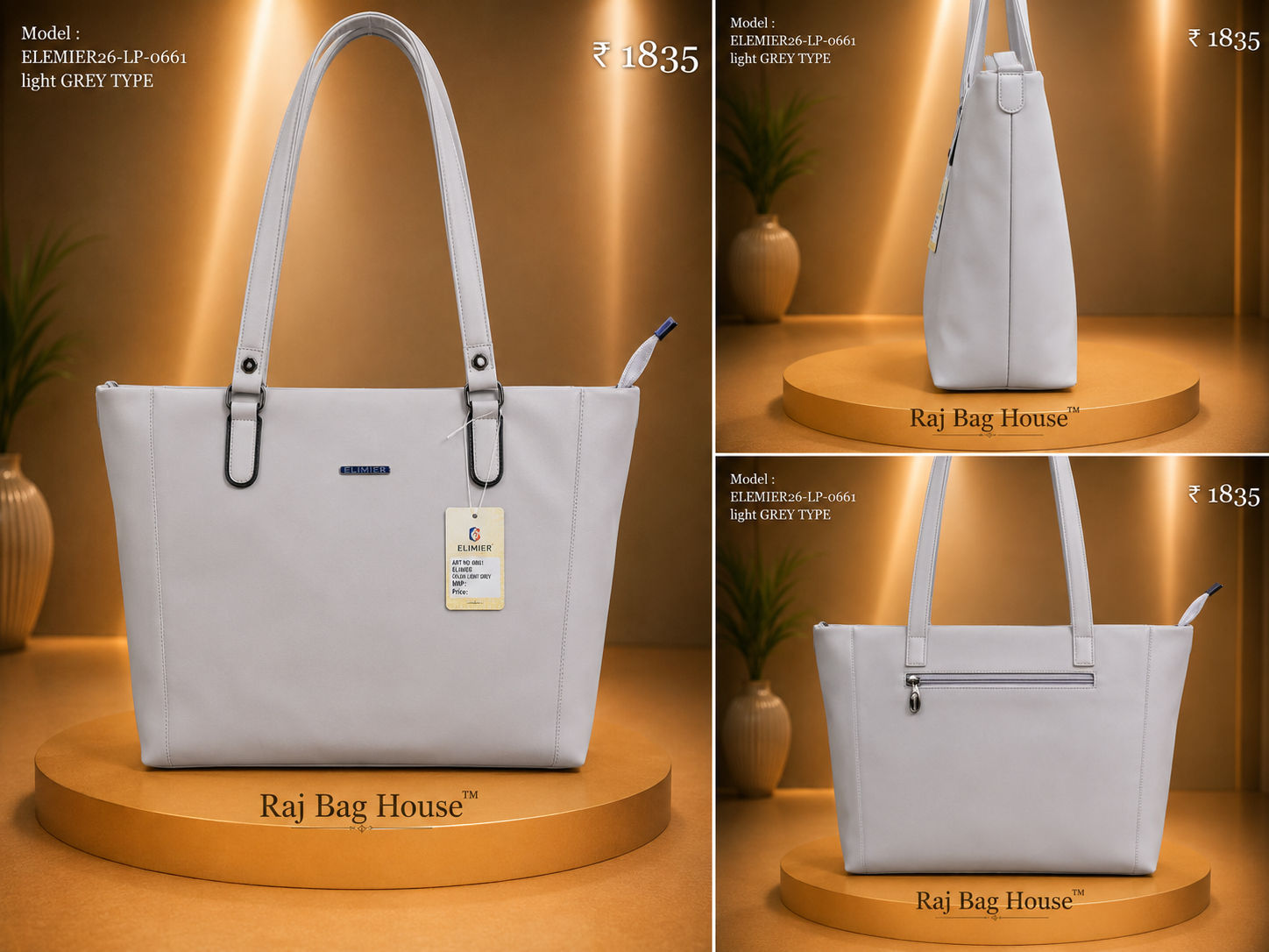 Elemier 0643 Light Tote Bag – Light Grey