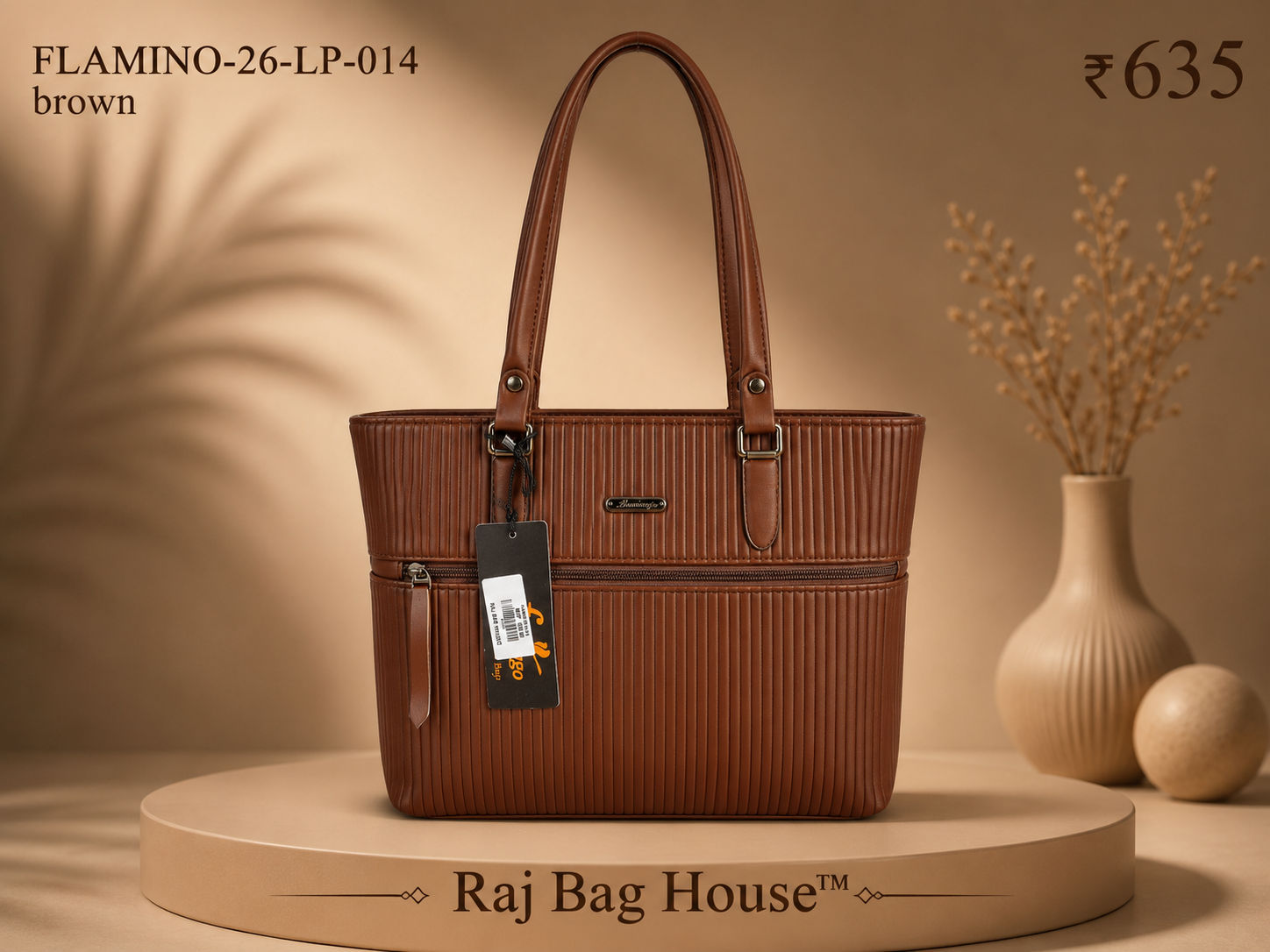 Flamingo 014 Tote Bag – Brown