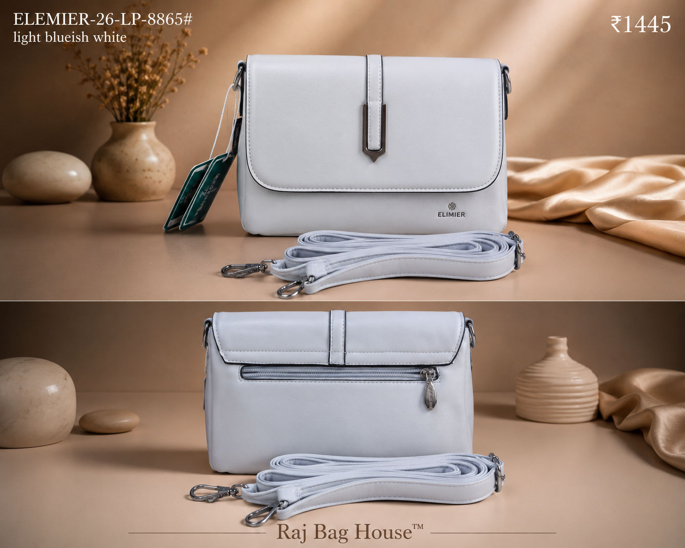 Elemier 8865 Light Blueish Handbag – Light Blueish White 2