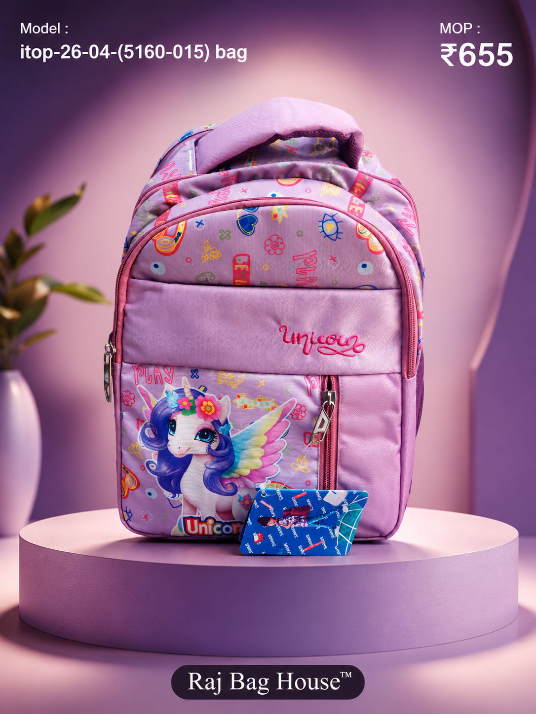 Itop 04 (5160 015) Unicorn Medium School Backpack – Pink
