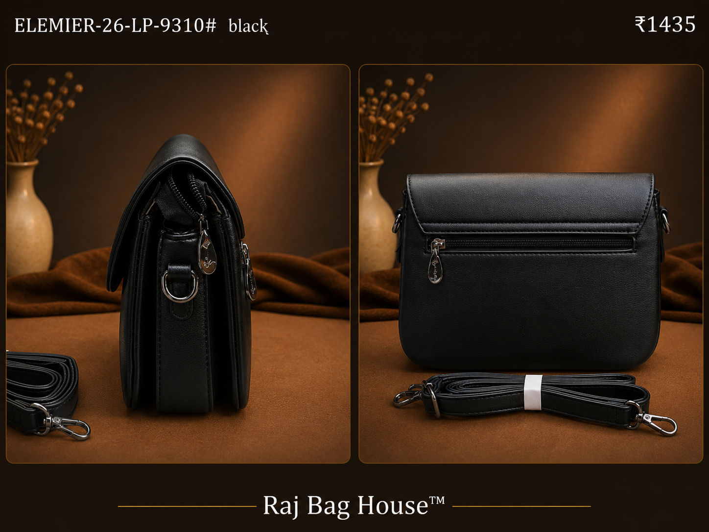 Elemier 9310# Small Handbag – Black 2
