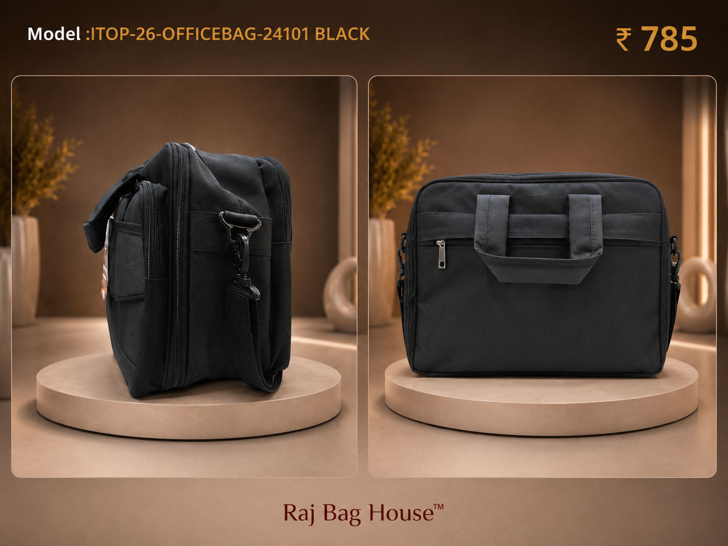 I Top Itop Officebahg 24101 Medium Office Bag – Black 2