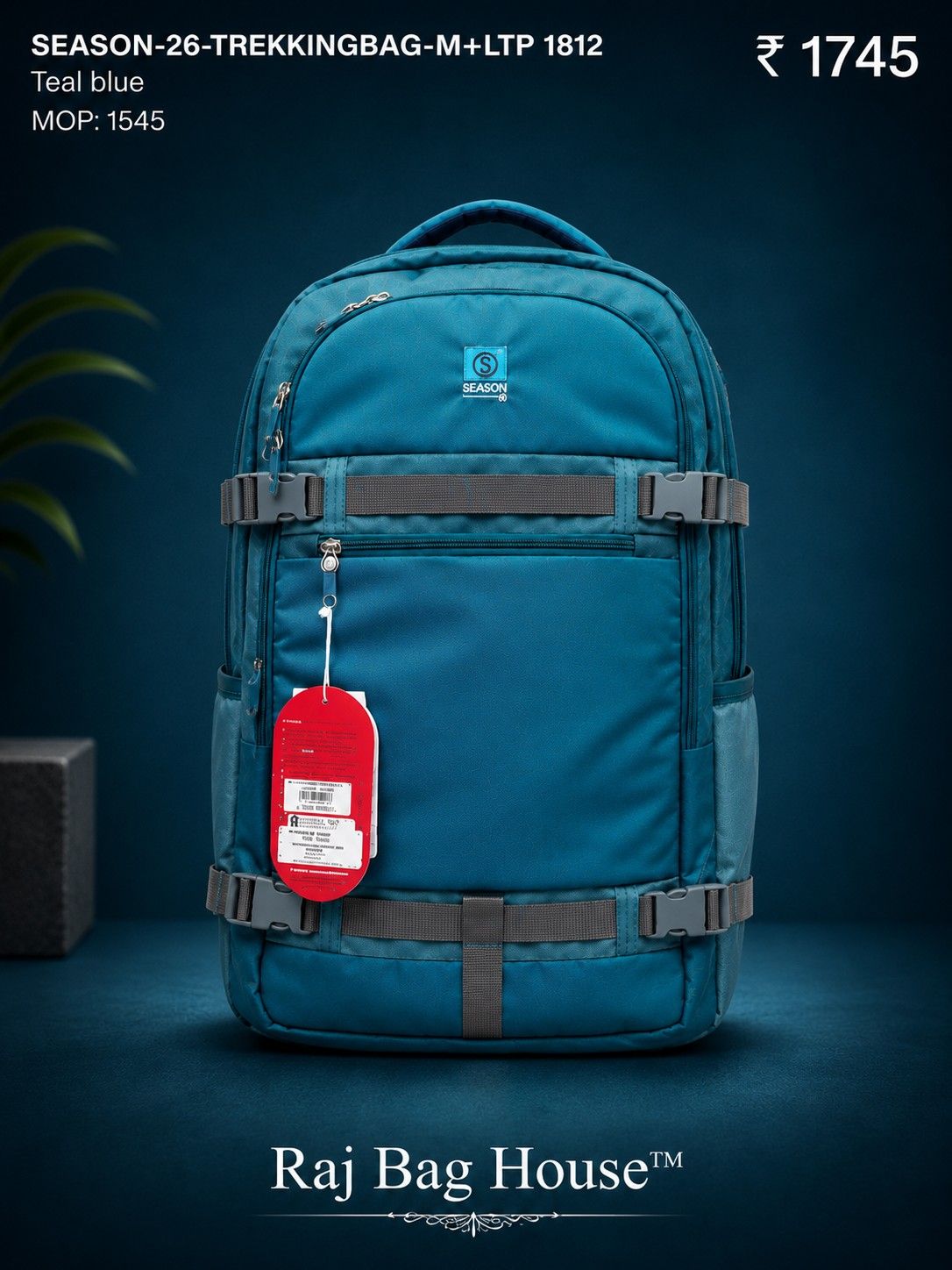 Season Trekking Backpack M+LTP-1812 - Teal Blue