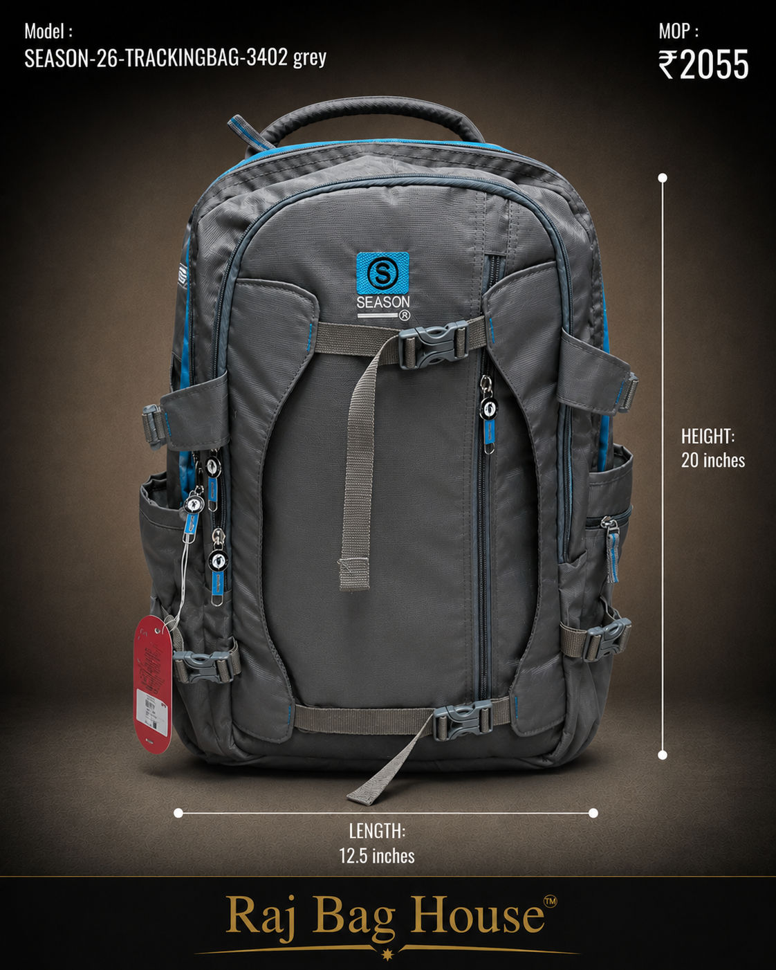 Season Trekking Backpack 3402 - Grey
