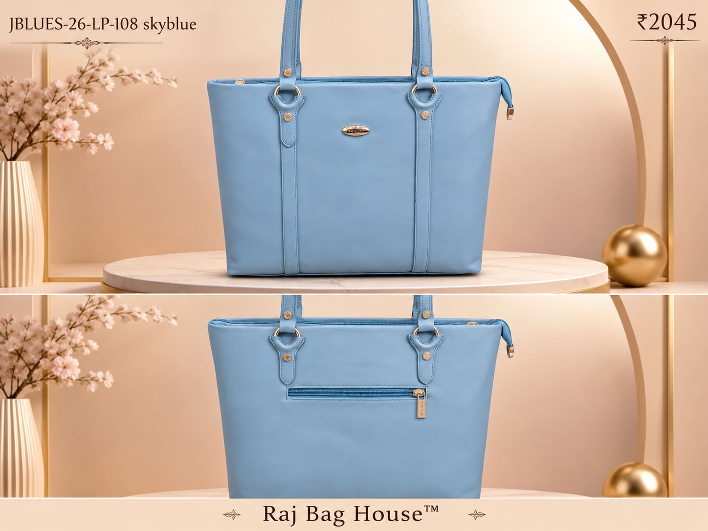 J Blues Tote Bag 26-LP-108 - Sky Blue