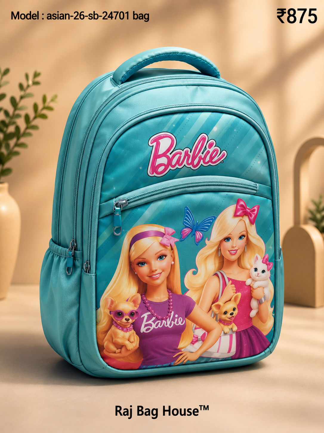 Asian 24701 Seagreen Barbie Medium School Backpack – Seagreen