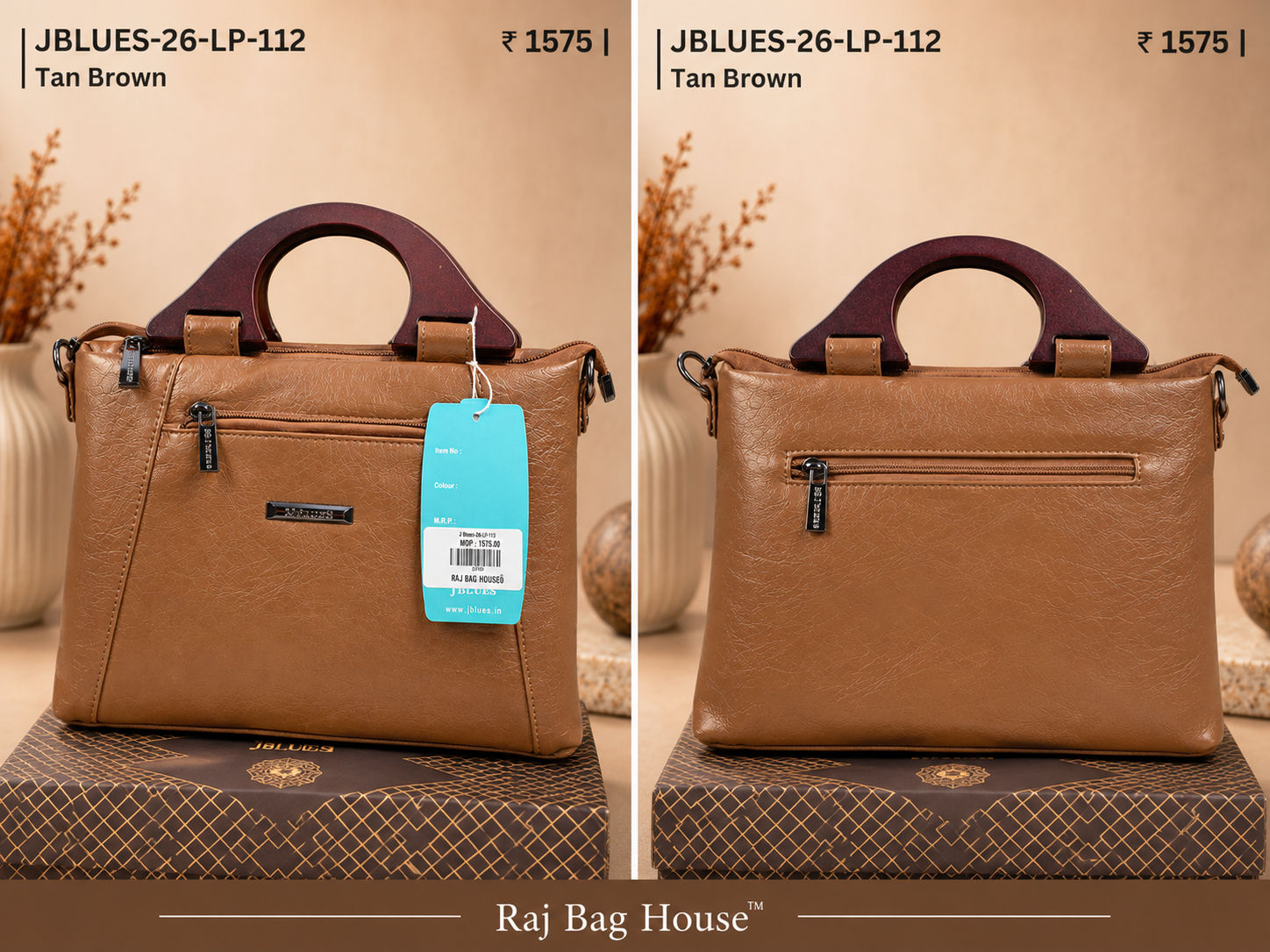 J Blues Handbag Cum Sling 112 - Tan Brown