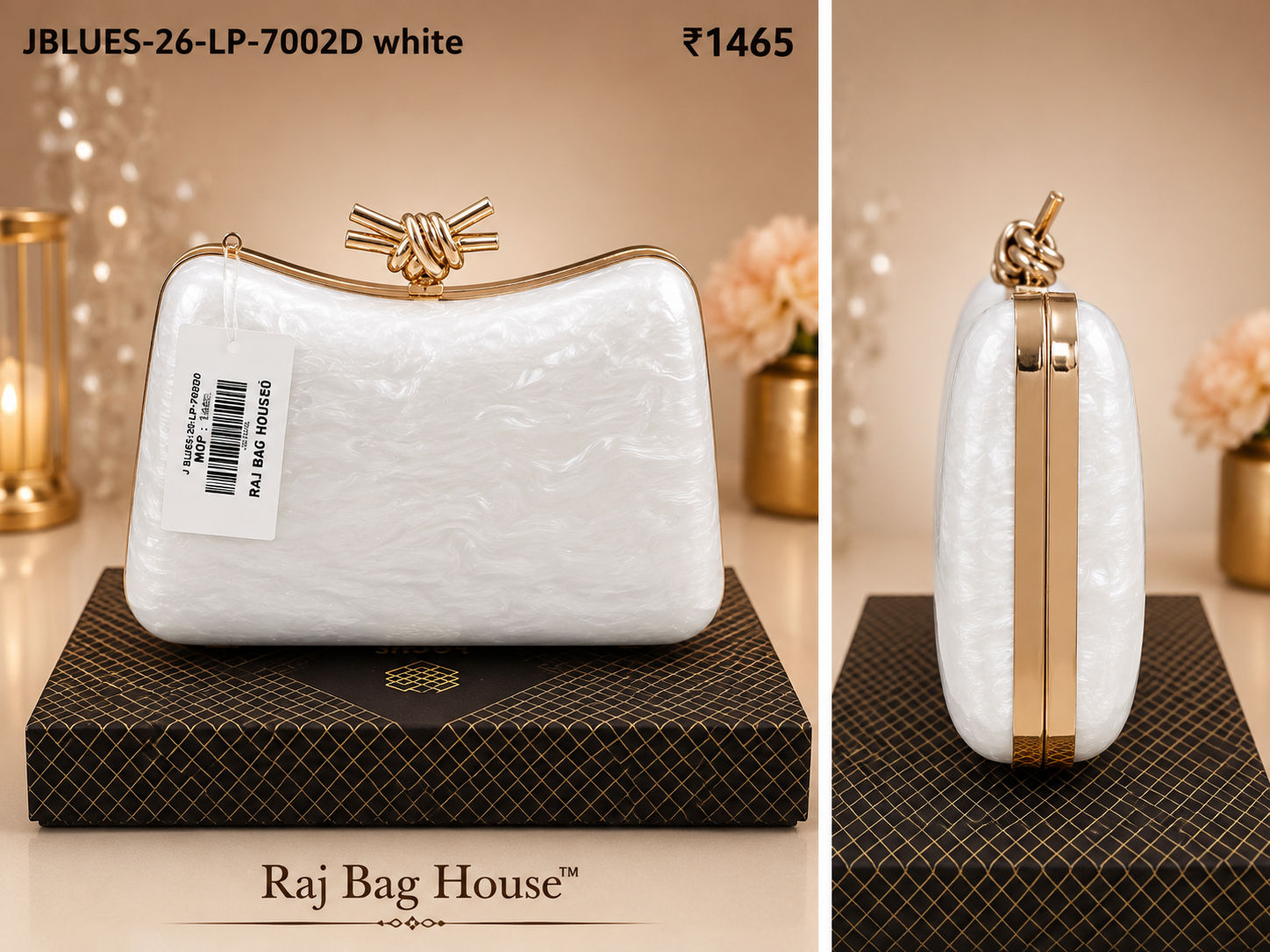 J Blues Hand Clutch 26-LP-7002D - White