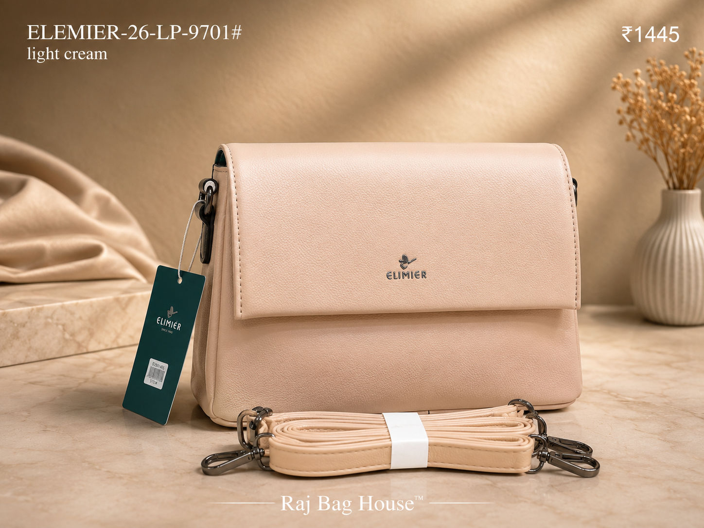 Elemier 9701# Light Sling Bag โ Light Cream