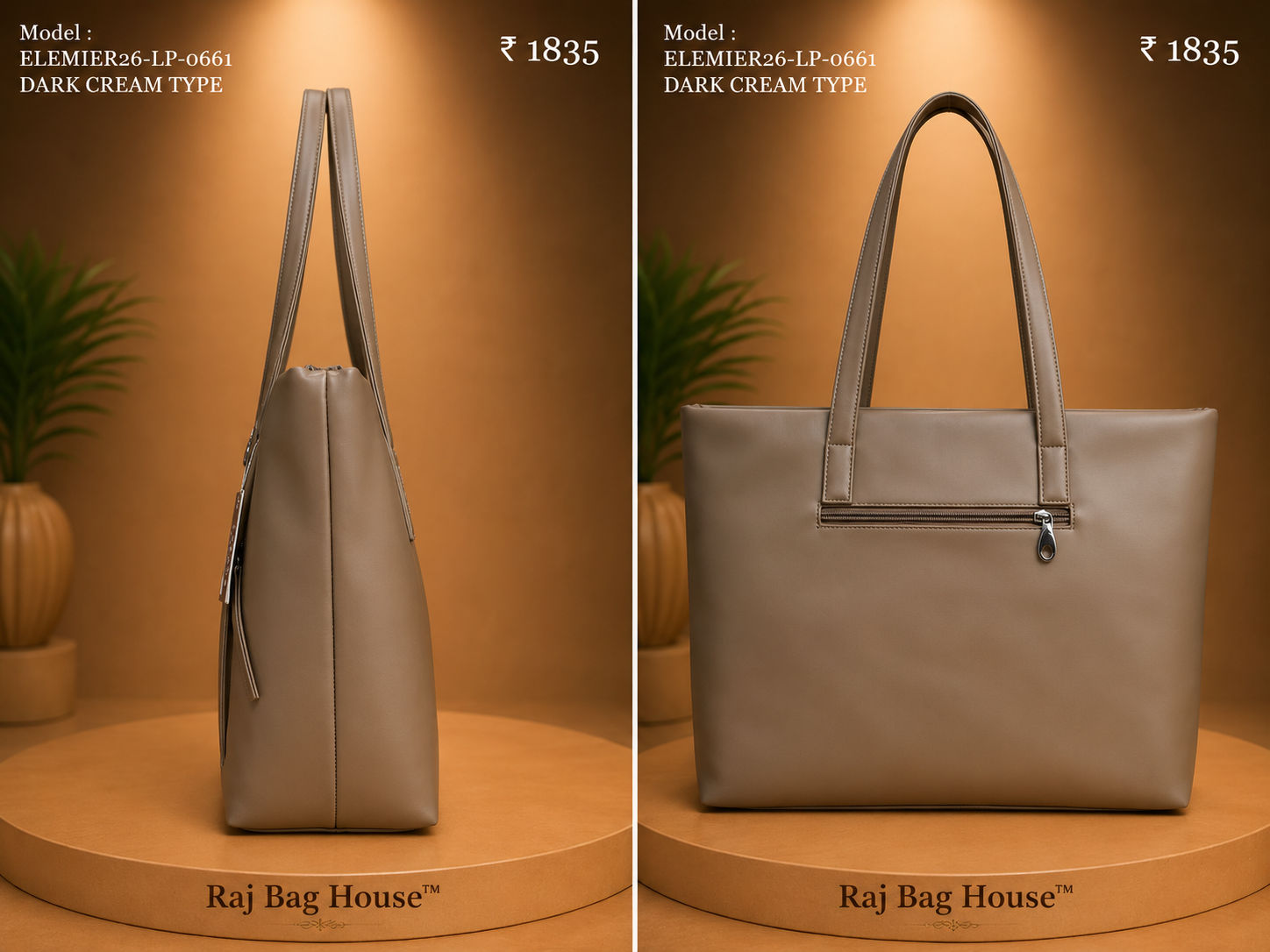 Elemier 0661 Light Tote Bag – Light Grey 2